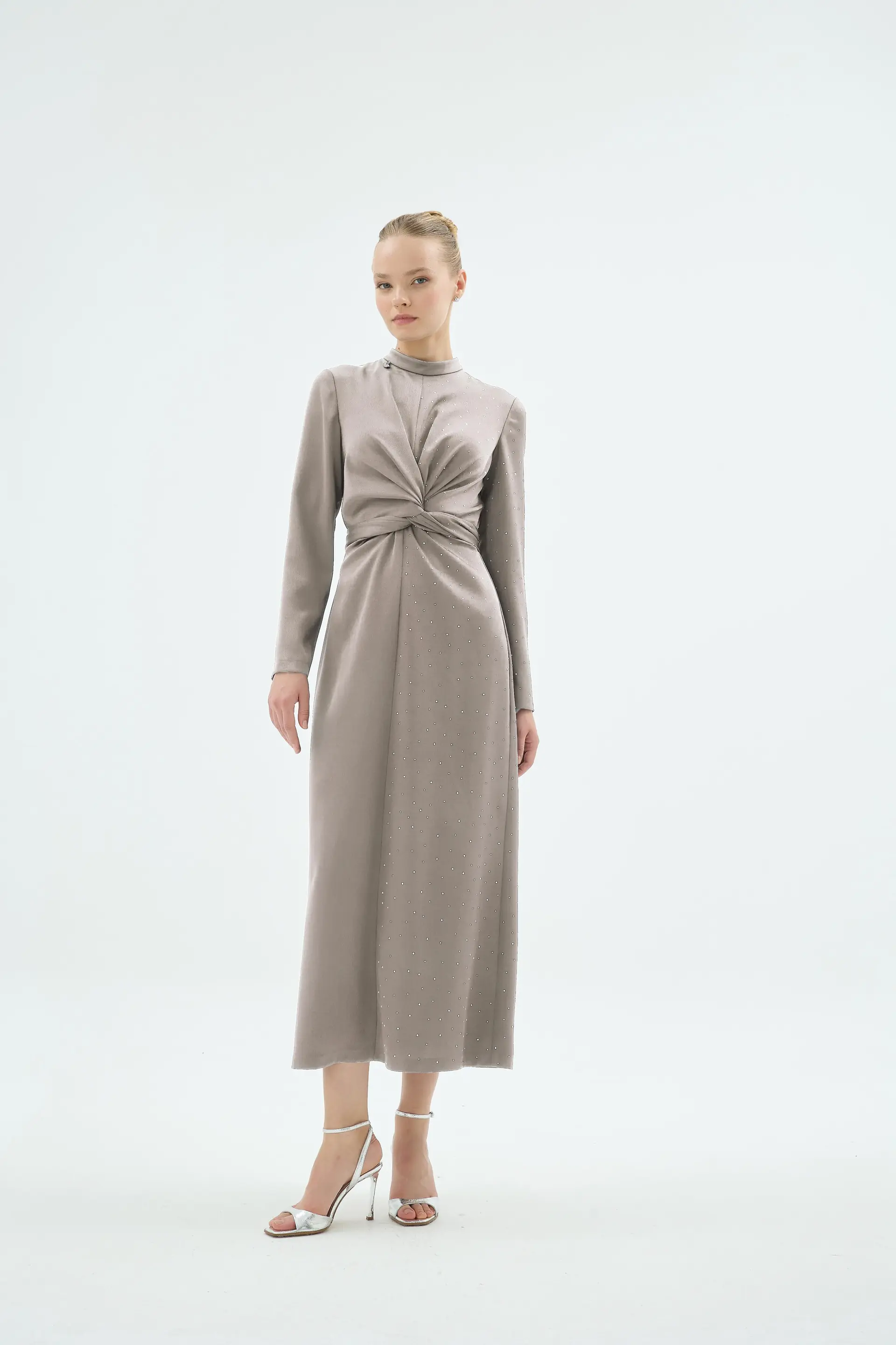 Umberto Crystal Dress – Stone