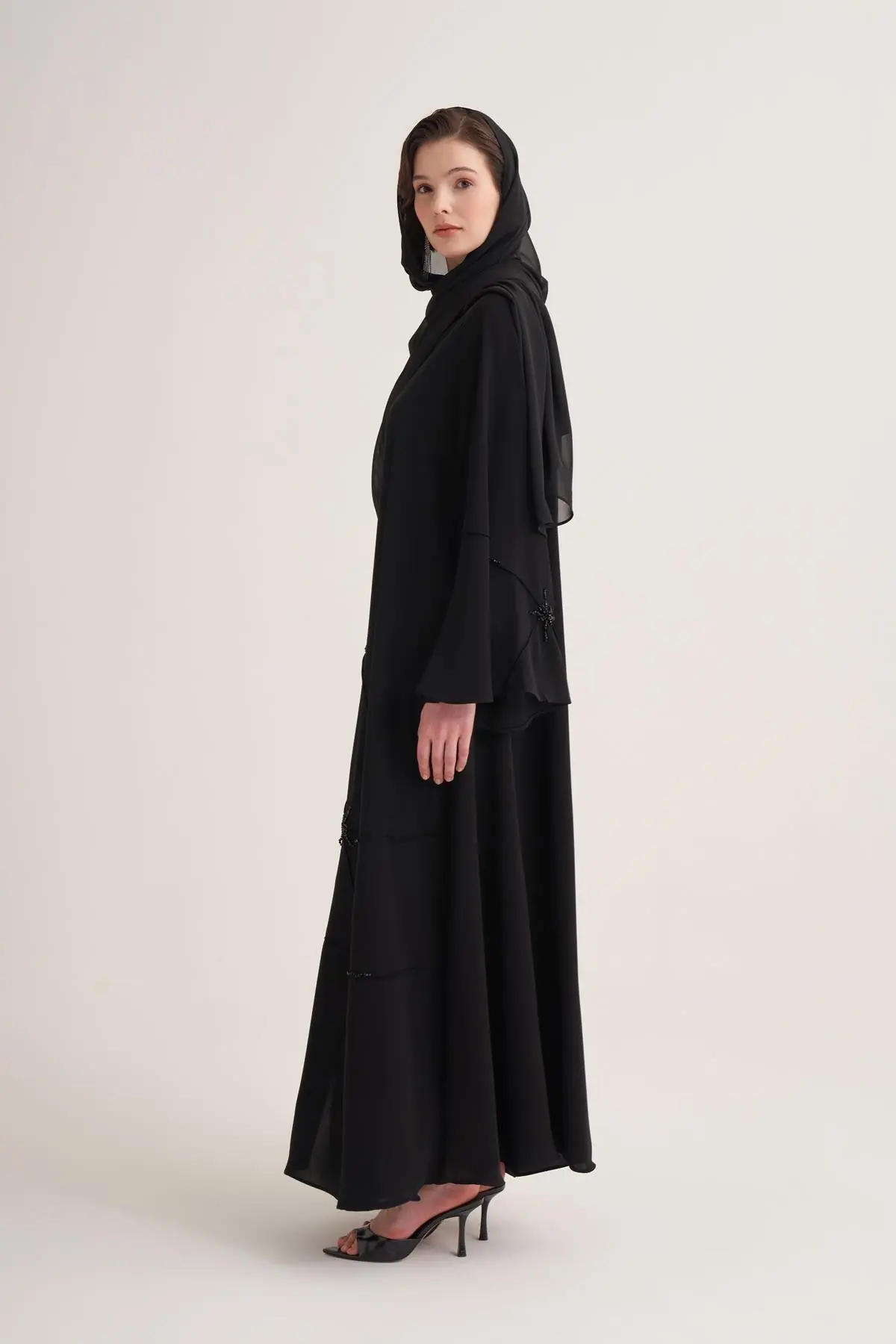 Classic Stone Abaya & Scarf – Black, photo 4