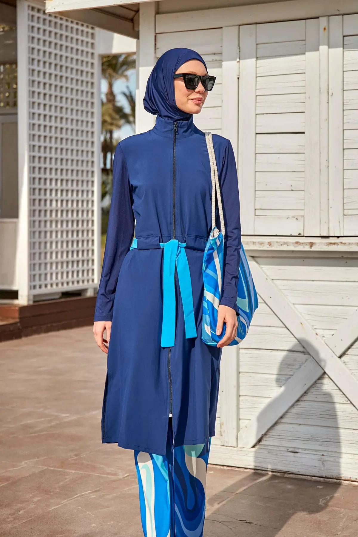 Woven Navy Burkini Modest Swimwear M2428, photo 2