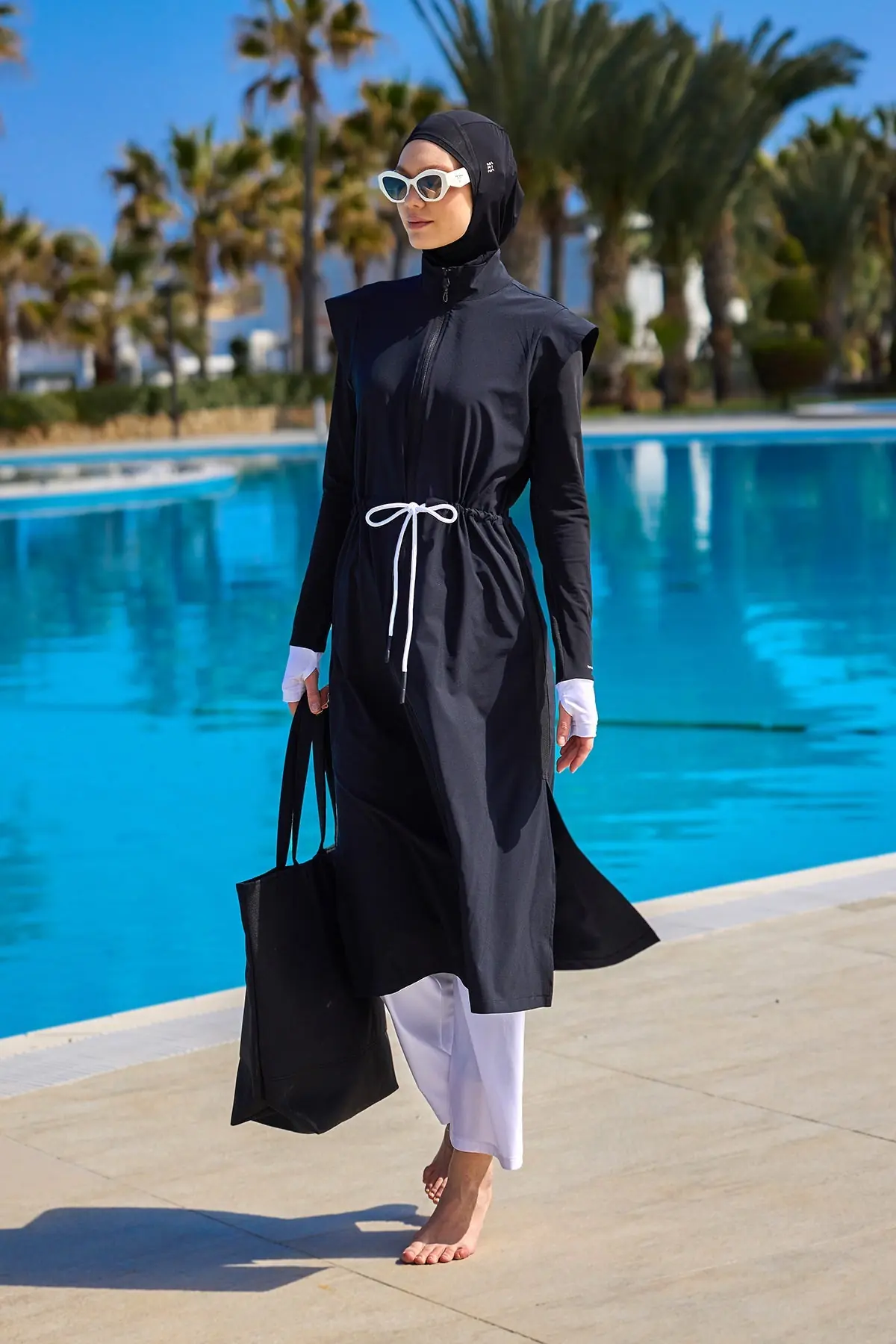 Black Full Coverage Islamic Swimwear Burkini Set M2501-2, photo 3