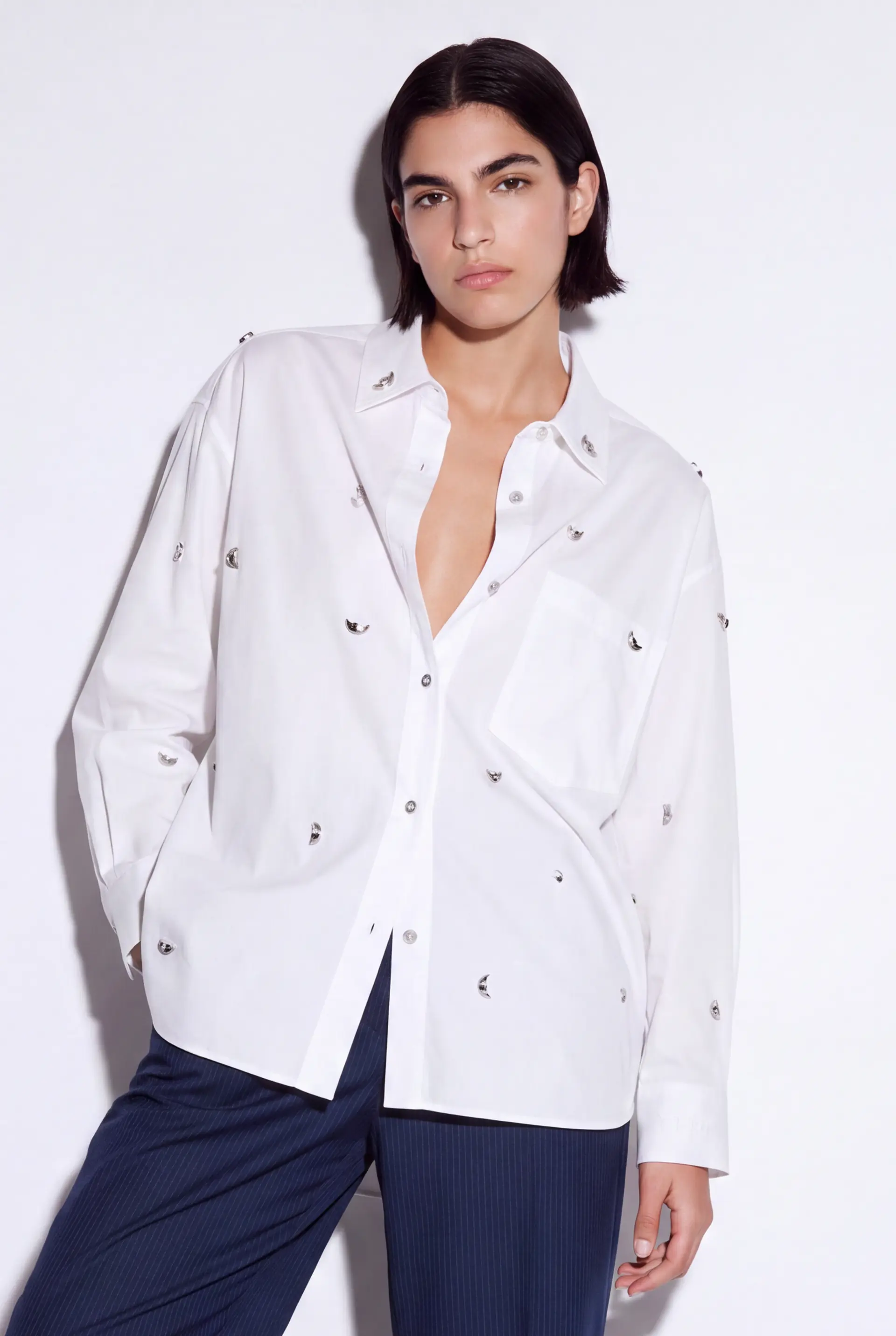 Charlotte Button Applique Shirt