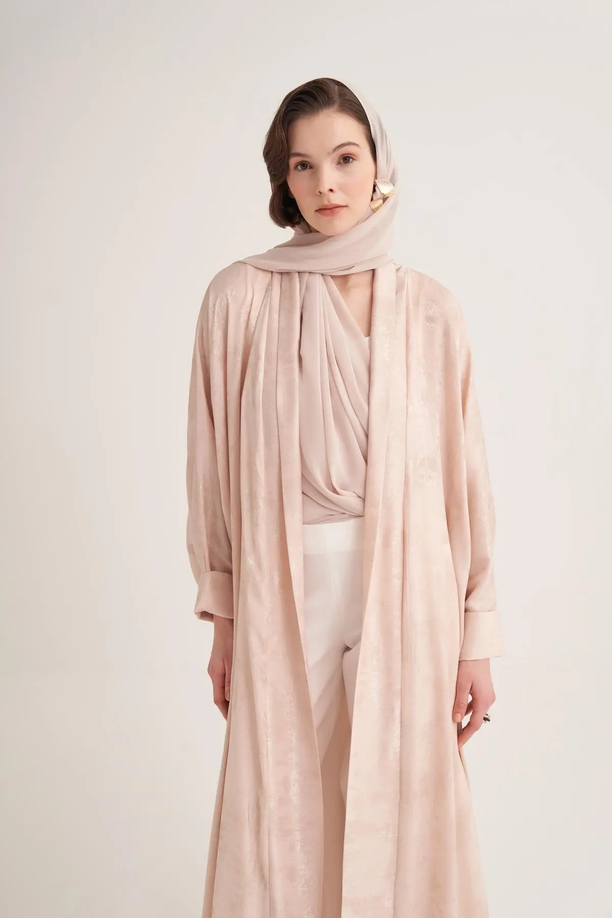 Ness Abaya & Scarf – Cream, photo 2