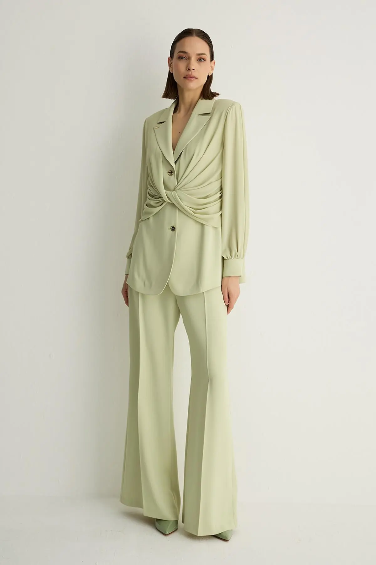 Nadia Tailored Trousers – Pastel Green
