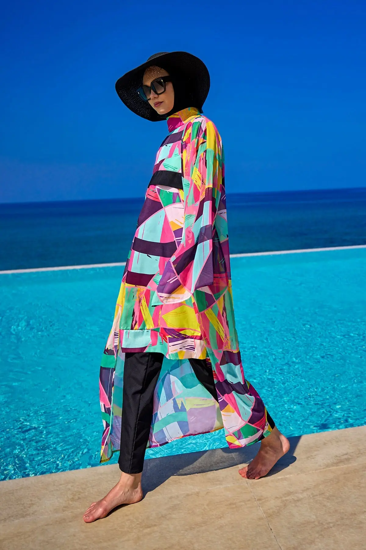 Rivamera Multicolor Kimono - Brushstroke Print, photo 2