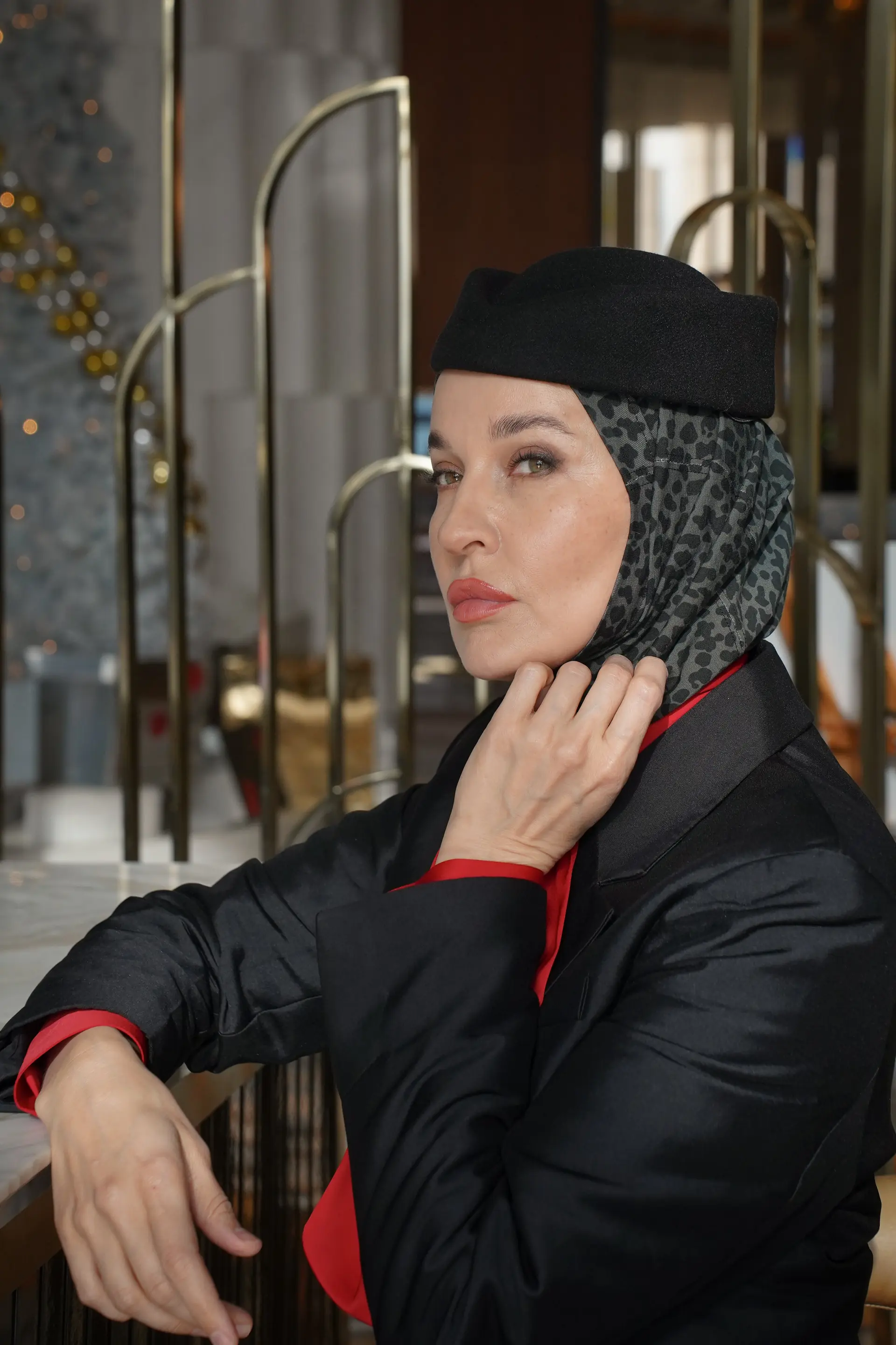 Grey Leopard Ready-to-Wear Hijab