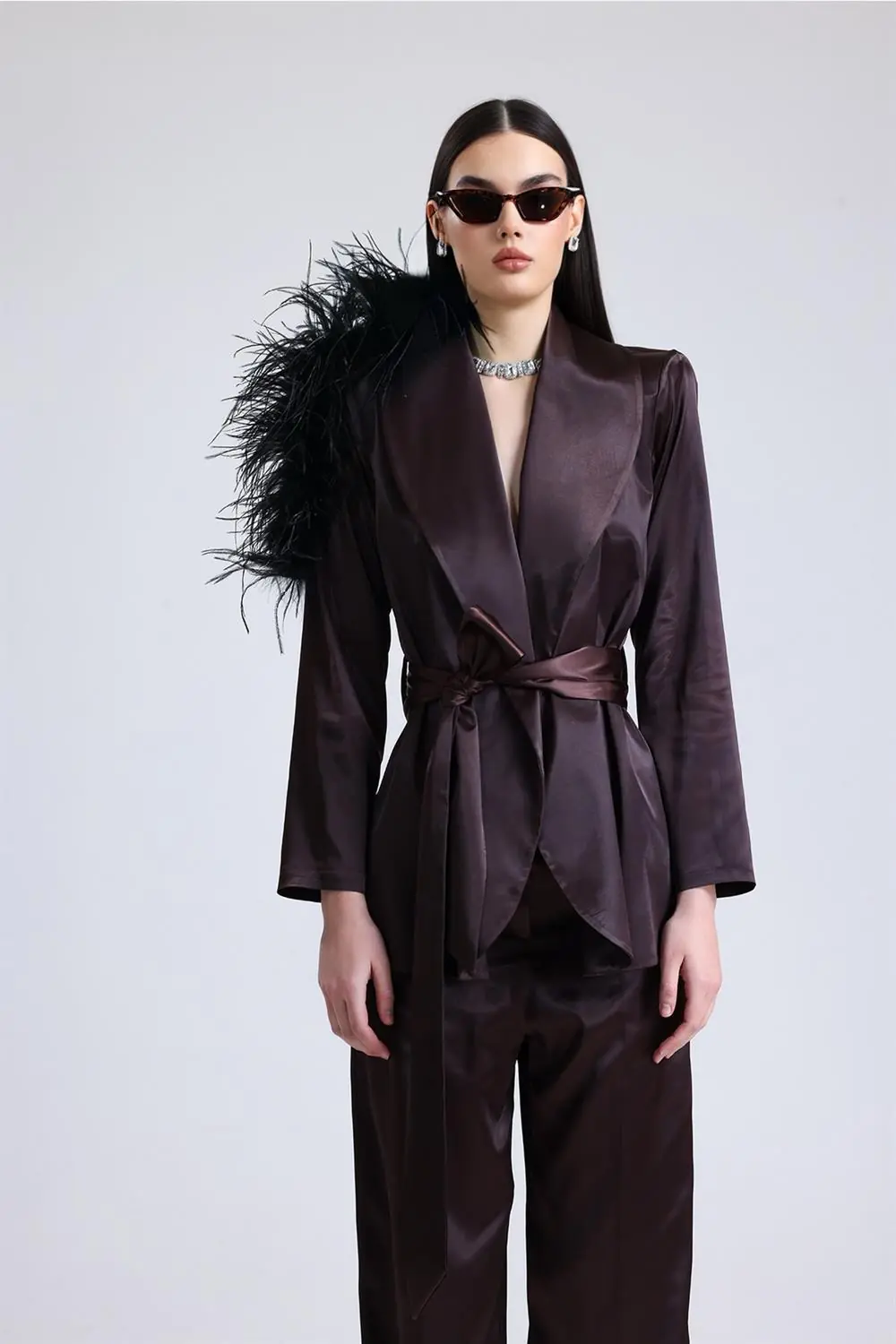 Satin Ember Omuzu Tüylü Takım, photo 2