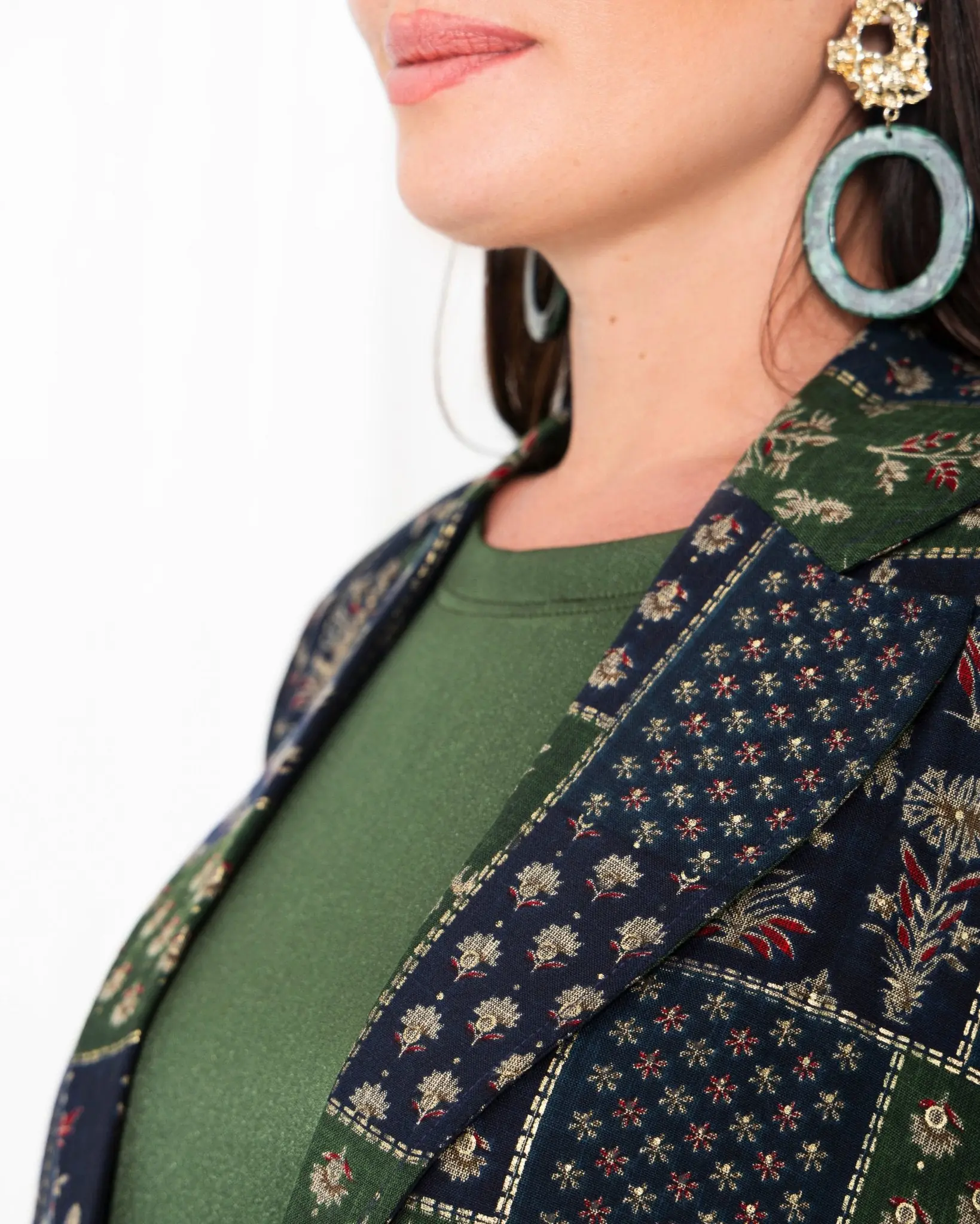 Green Floral Check Jacket Abaya, photo 4