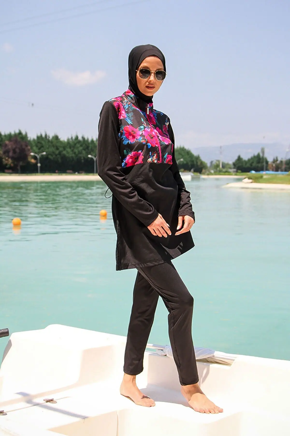 Woven Black Burkini Modest Swimwear M2268, photo 4