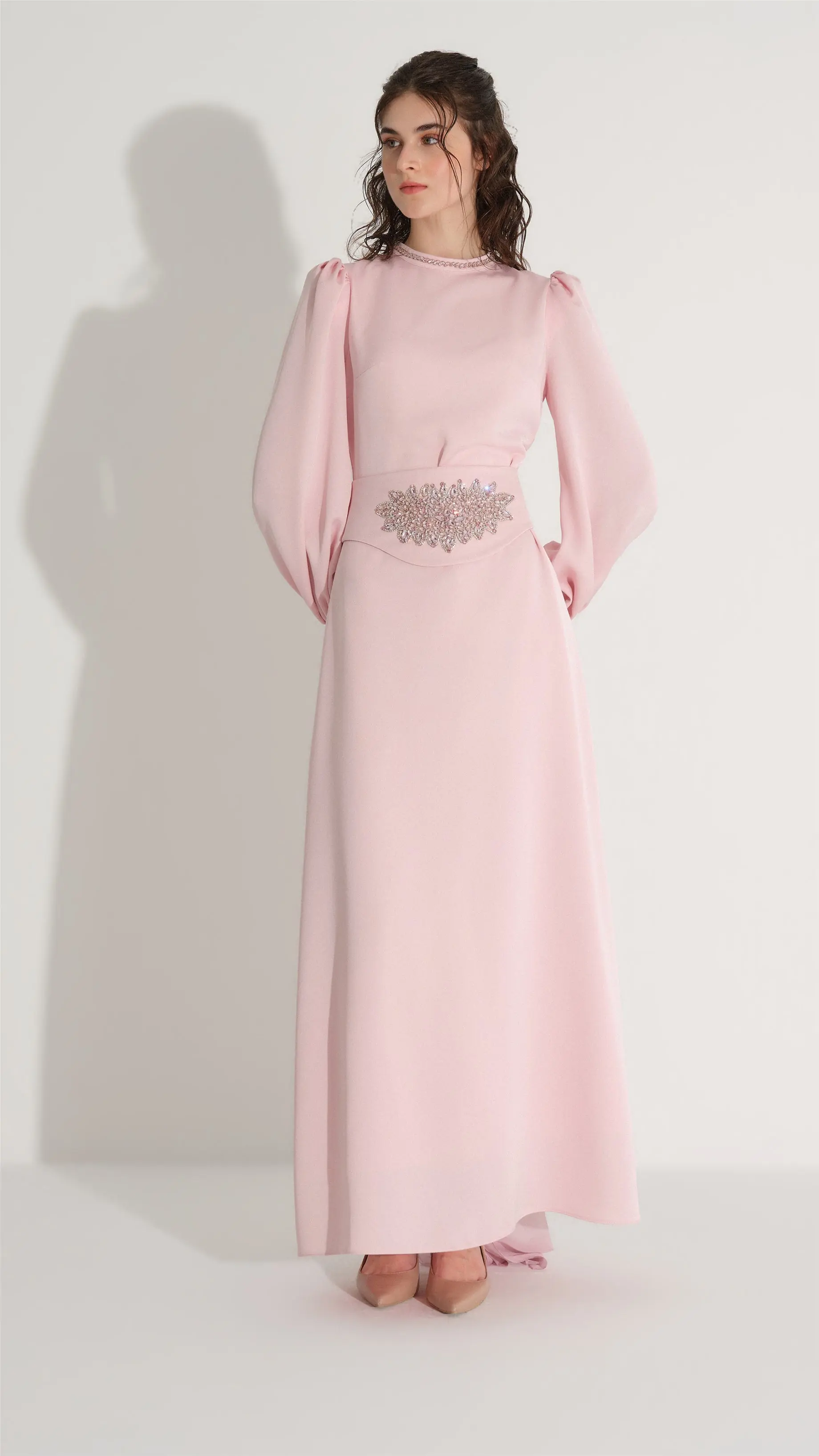 Embellished Corset Dress – Soft Pink, photo 5
