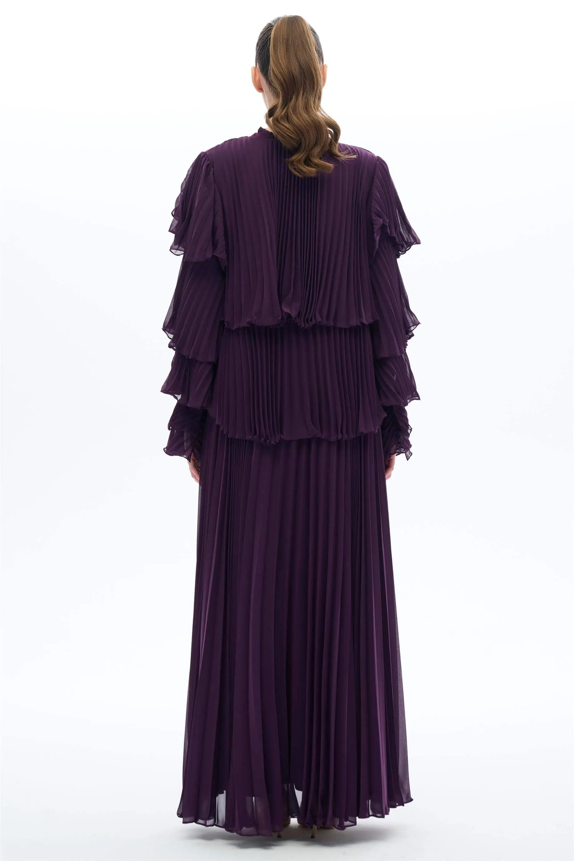 Pleated Layered Dress Set – Purple, photo 4