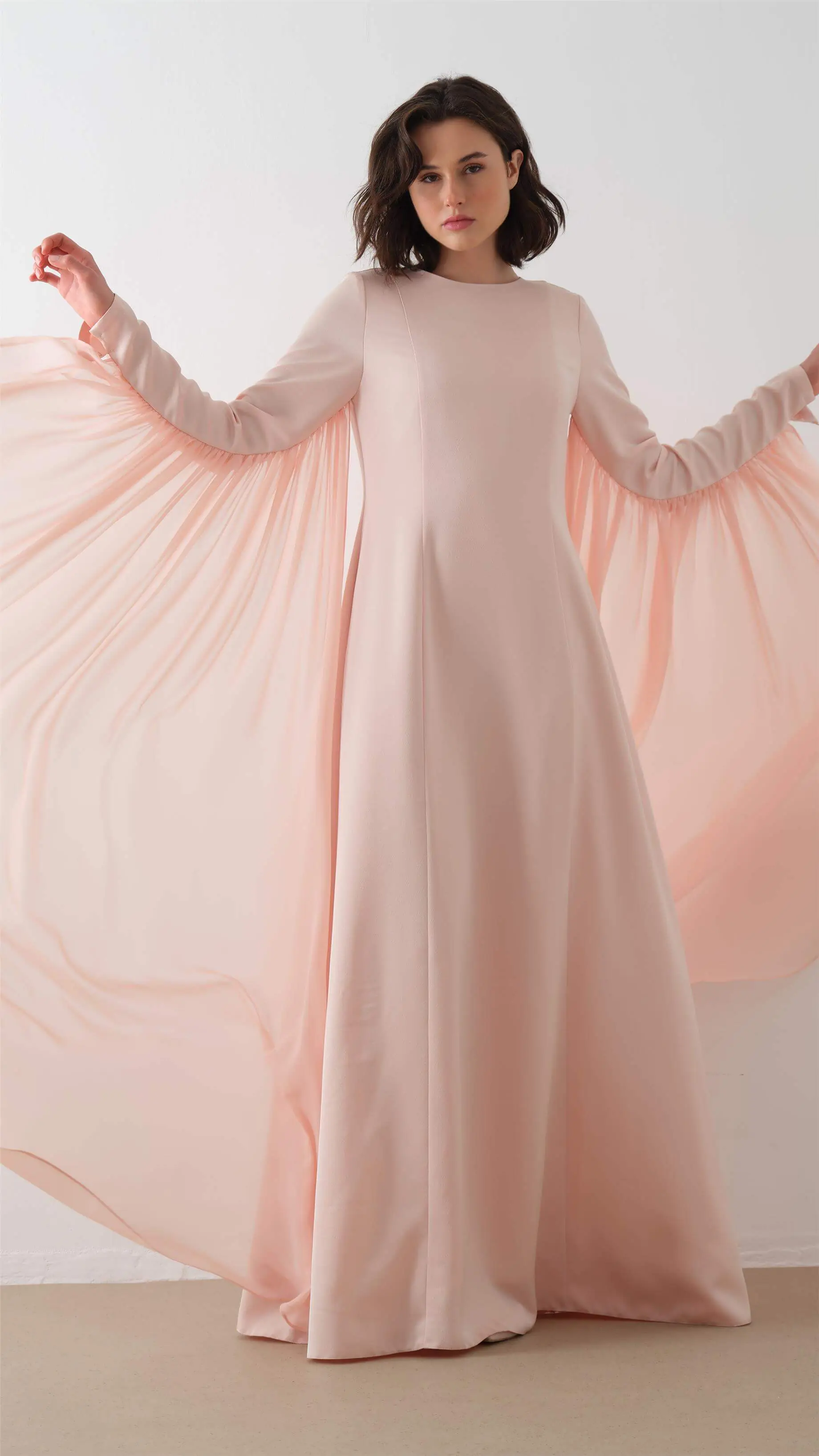 Cape Sleeve Detail Dress – Salmon, photo 2