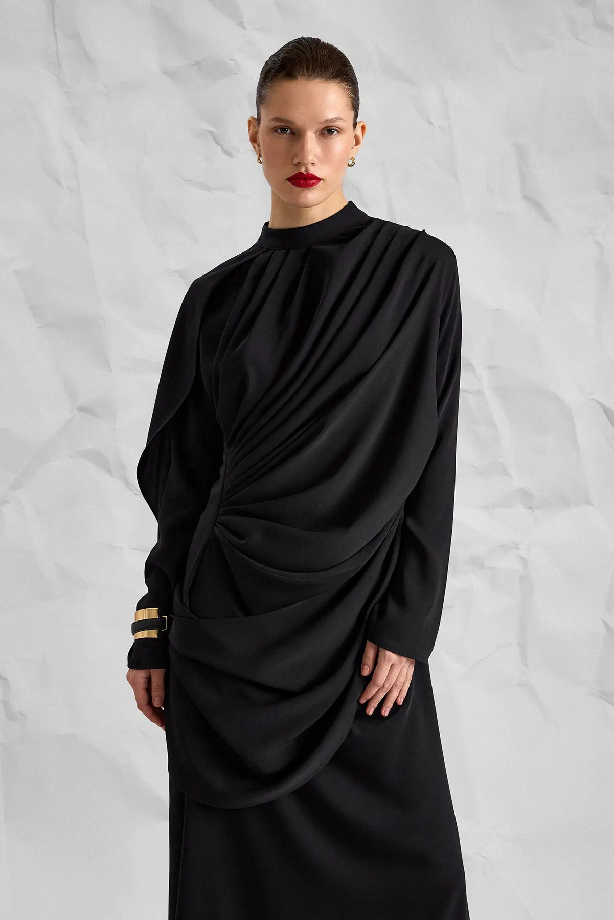 Majesté Atelier No. 08 Draped Maxi Dress - Black, photo 2