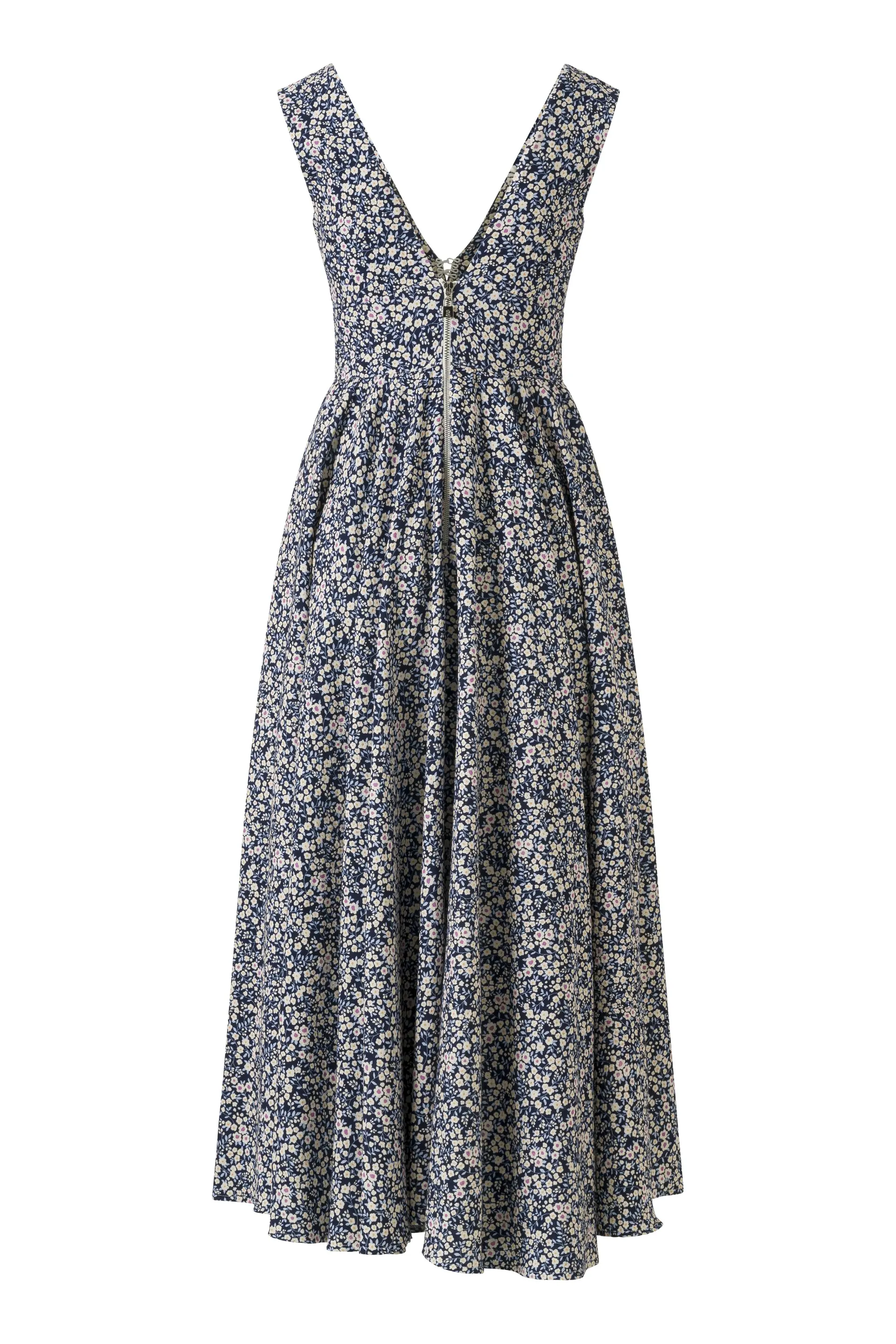 Harlow Navy-Yellow Small Floral Print Dress - Premium Cotton, photo 4