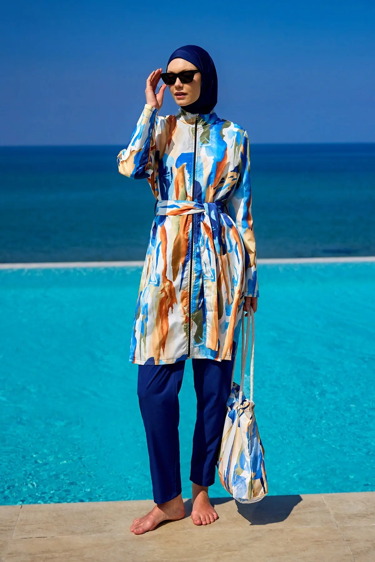 Black Full Coverage Modest Swimwear Set for Women R2514, photo 3