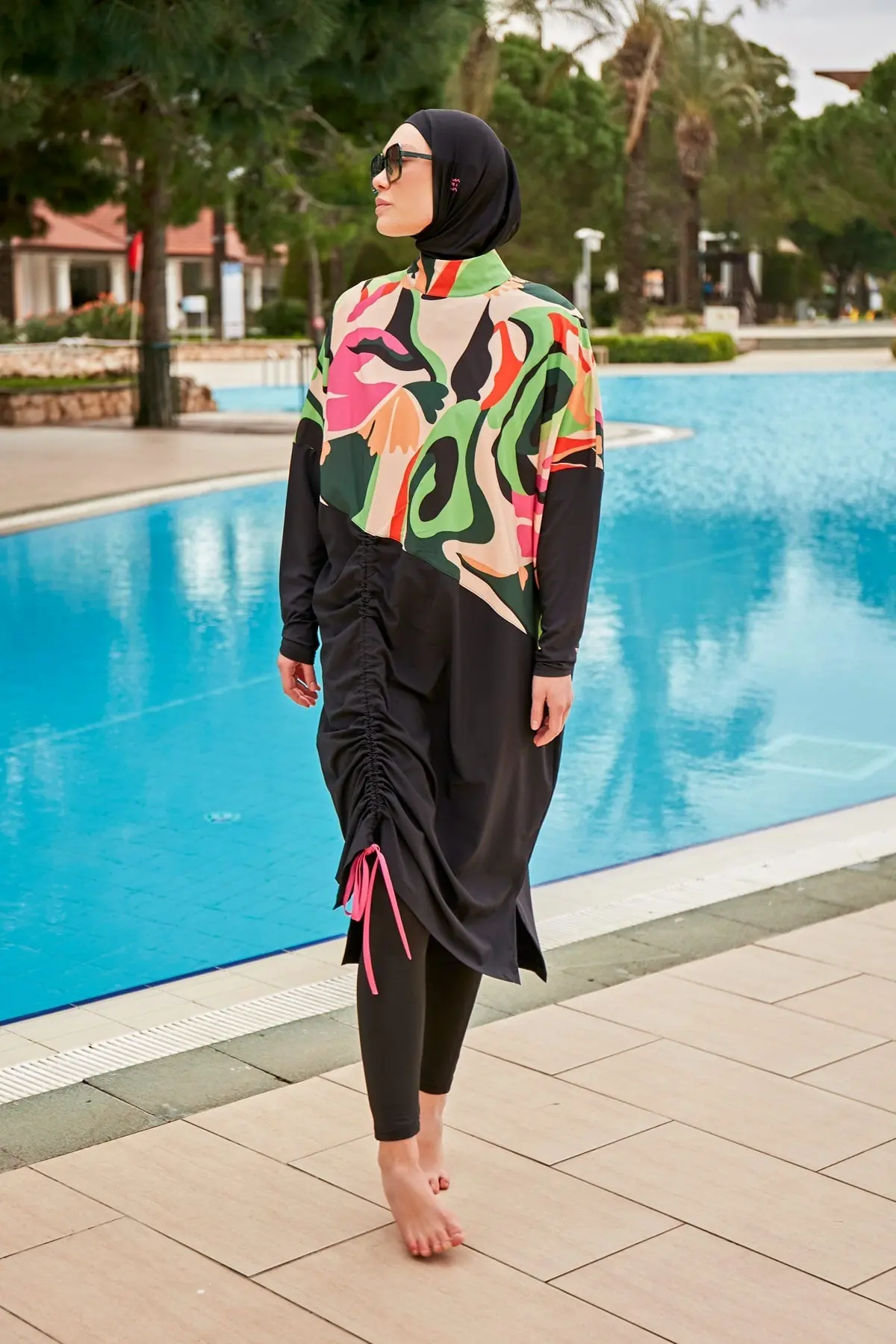 Woven Black Burkini Modest Swimwear M2423, photo 2
