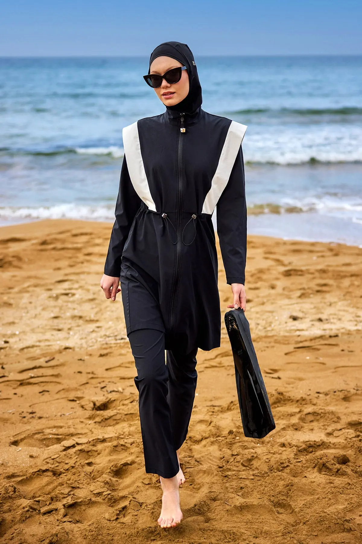 Black Adjustable Waist Modest Burkini Set M2526-1, photo 2