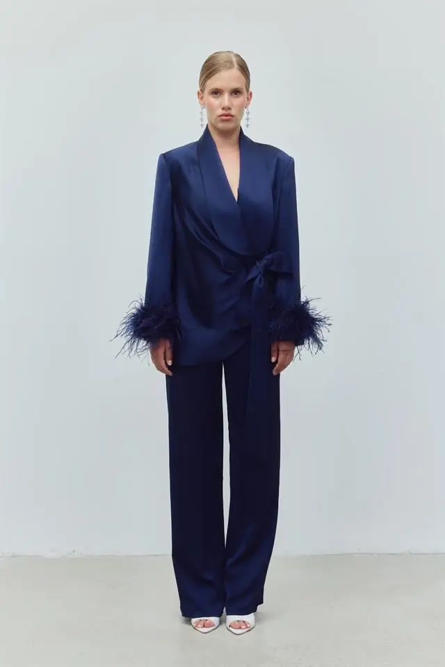 Midnight Silk Plum Set — Navy
