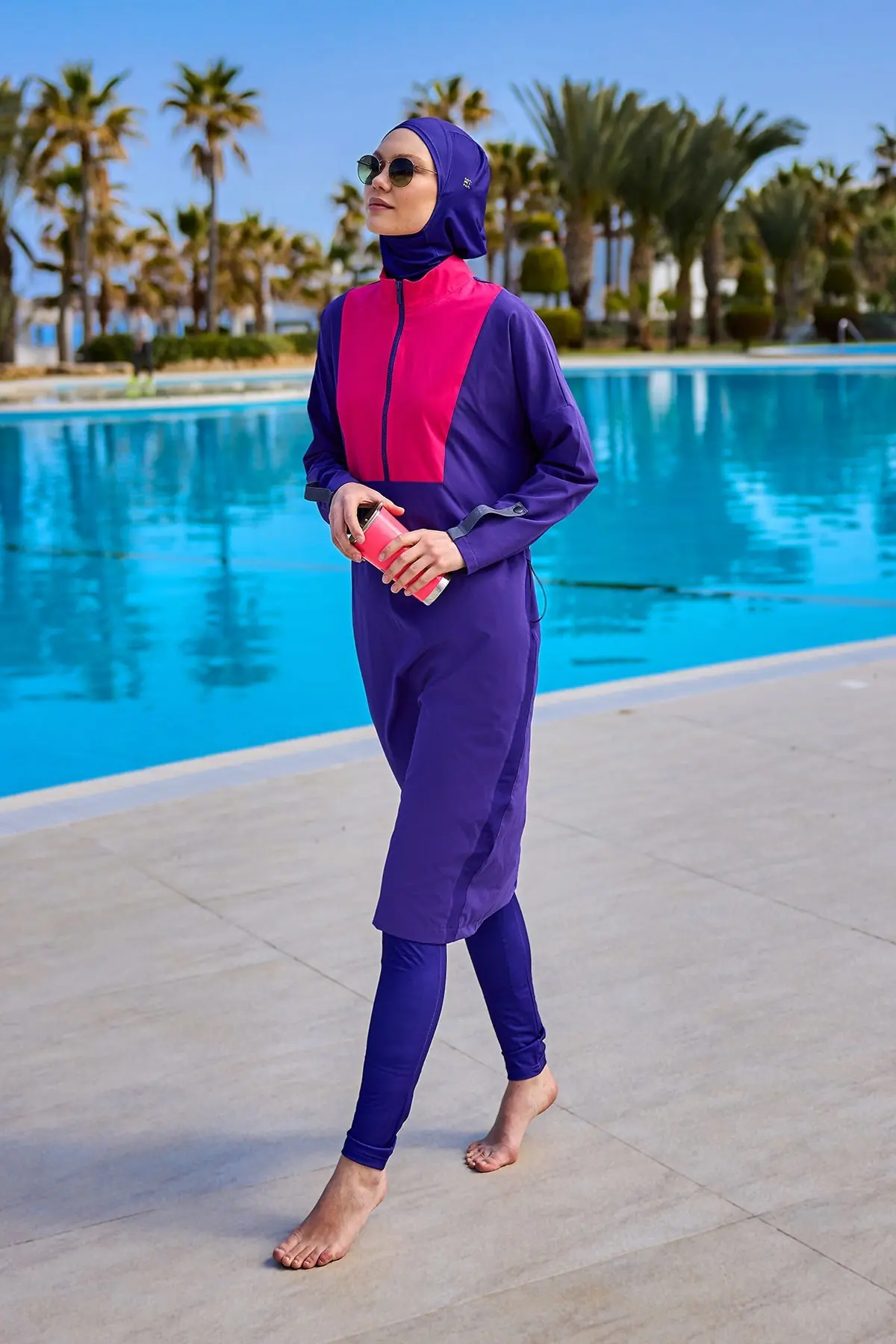 Purple Full Coverage Modest Swimwear Burkini Set M2527-2, photo 3