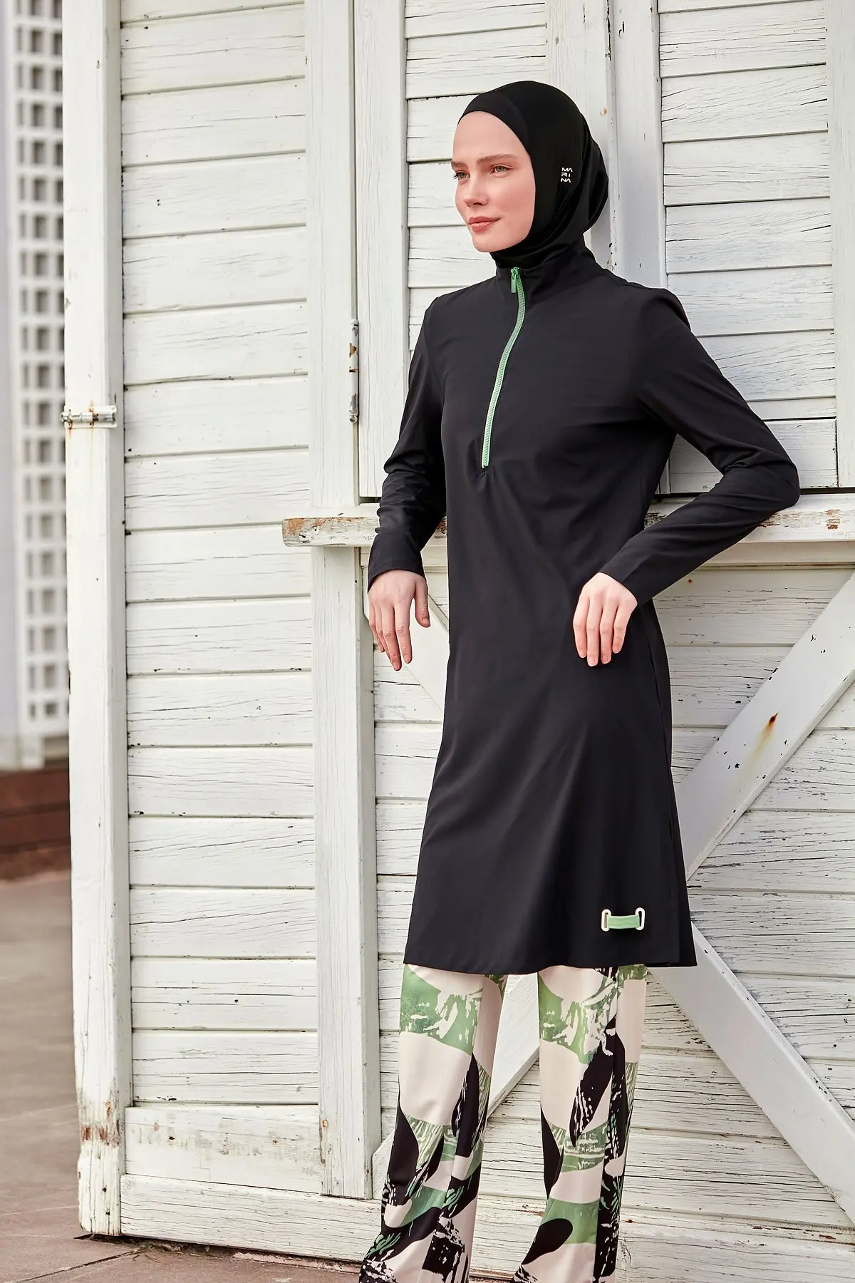 Woven Black Burkini Modest Swimwear M2425, photo 4