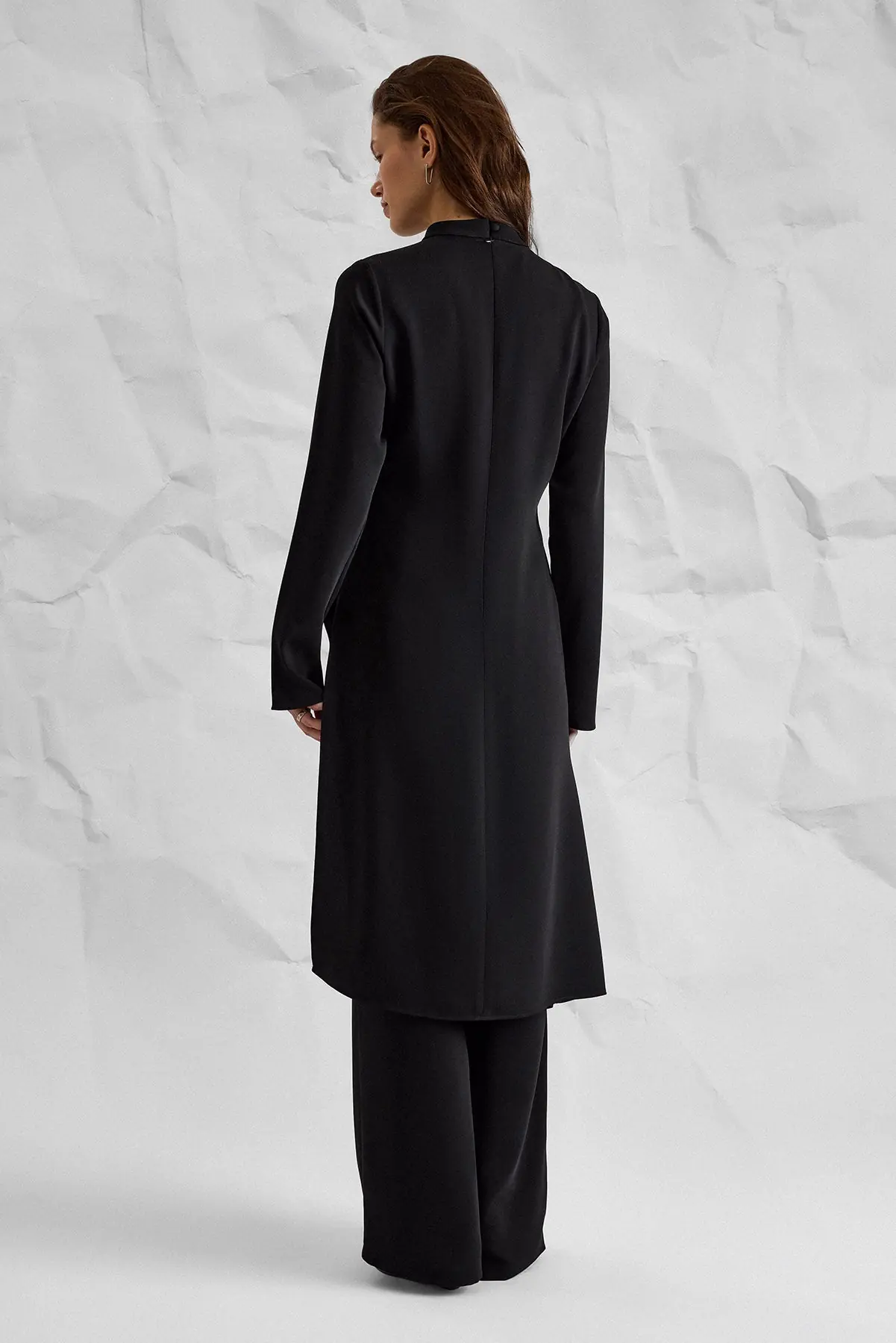 Majesté Atelier No. 03 Asymmetric Draped Tunic & Trouser Set - Black, photo 5