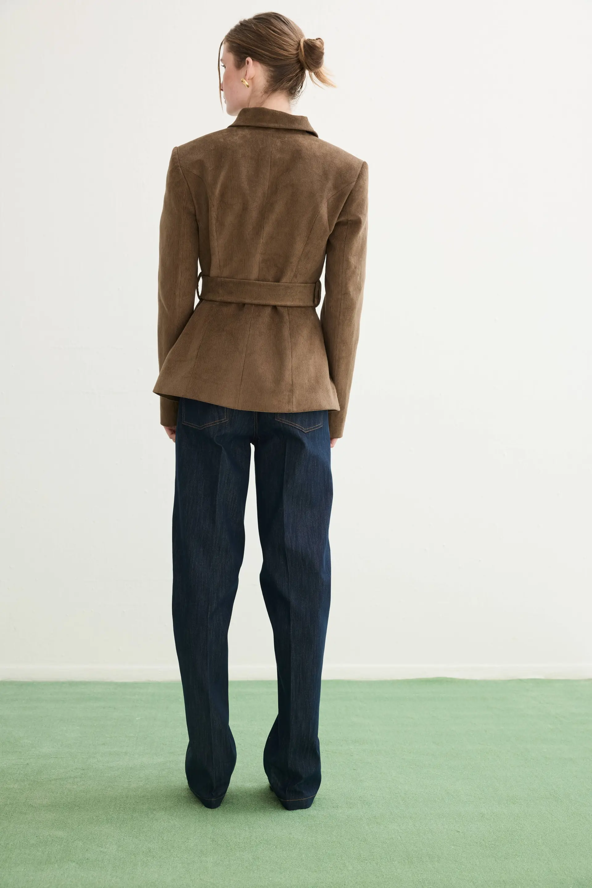 Belted Corduroy Blazer – Mink, photo 4