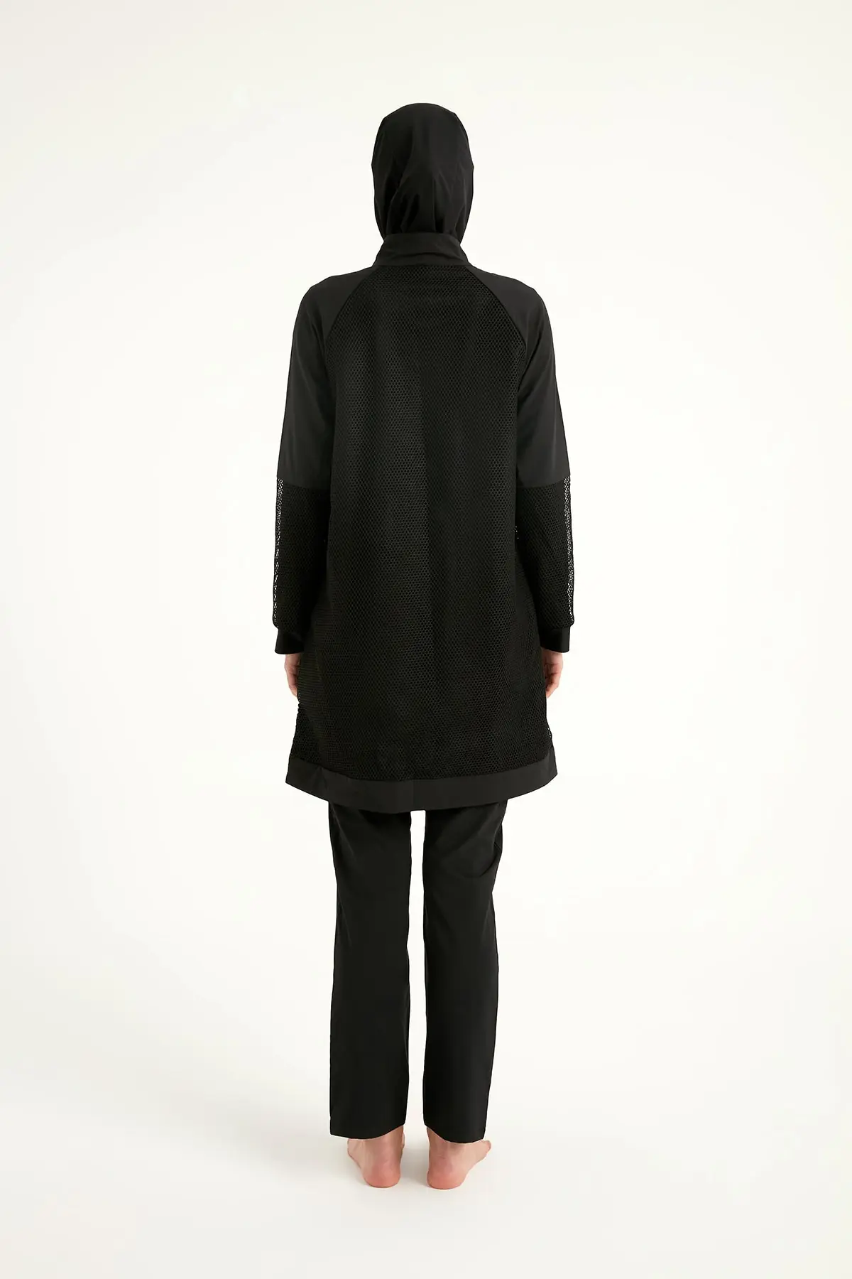 Black Tulle Detail Full Coverage Swimwear Burkini M2534-1, photo 8