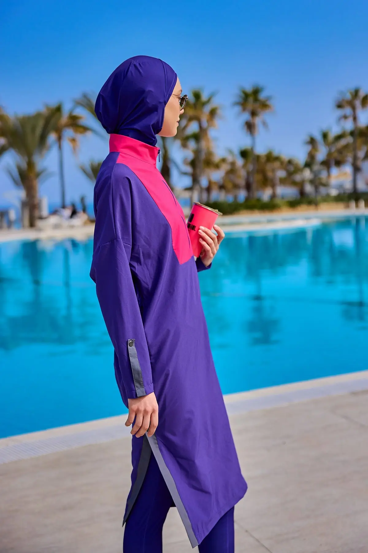 Purple Full Coverage Modest Swimwear Burkini Set M2527-2, photo 2