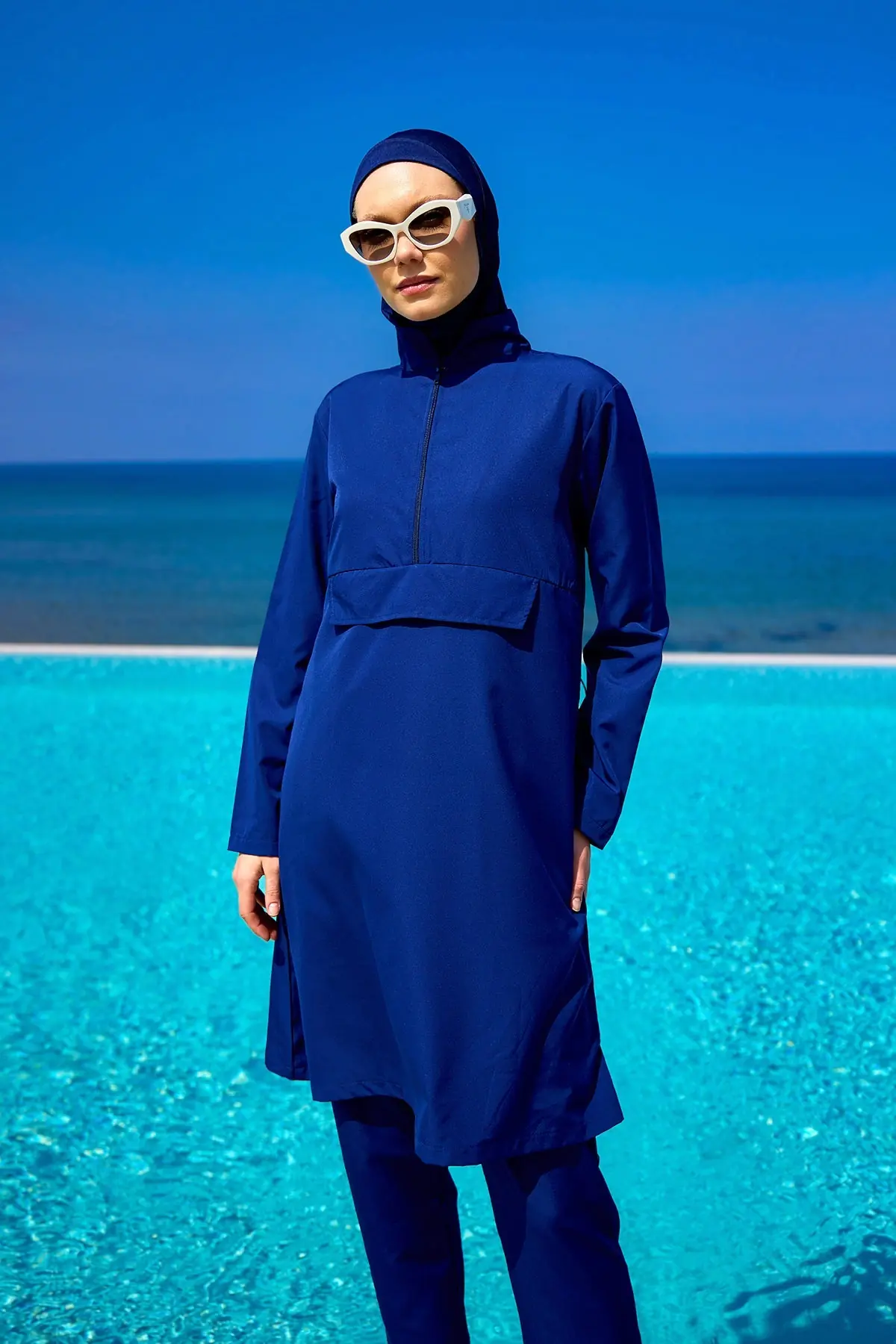 Andalus Navy Full Coverage Burkini Set for Women A2503-2