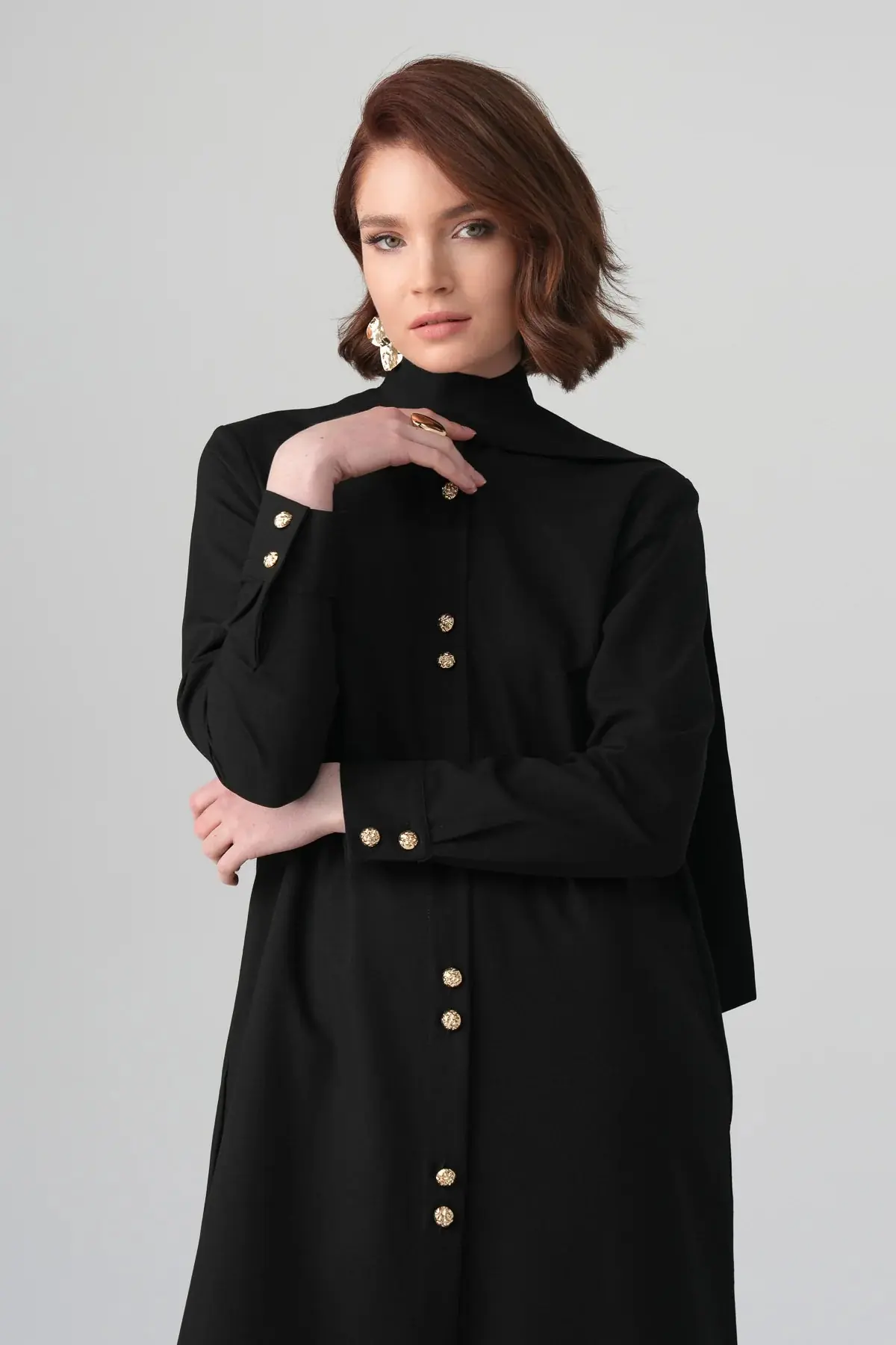 Mina Shirt Dress – Black, photo 2