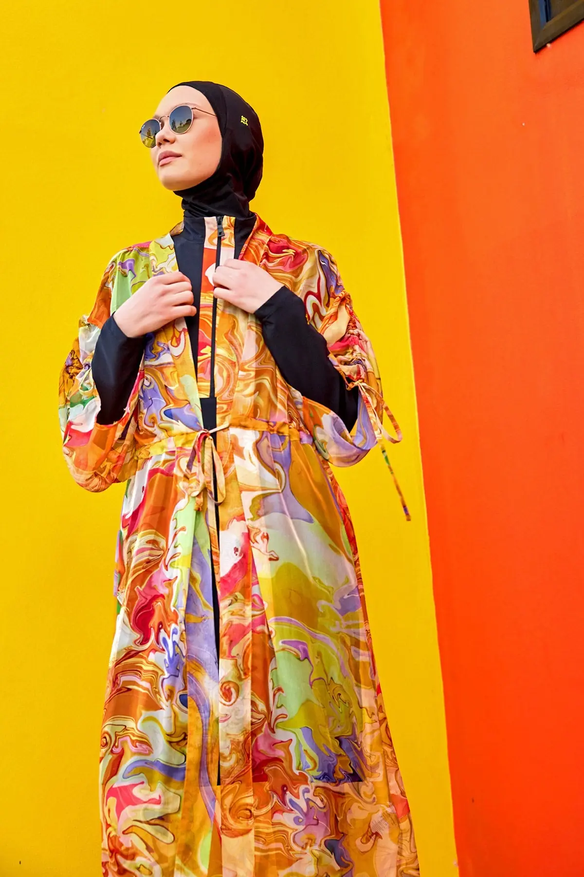 Silky Modest Full Coverage Kimono - Multicolor, photo 5