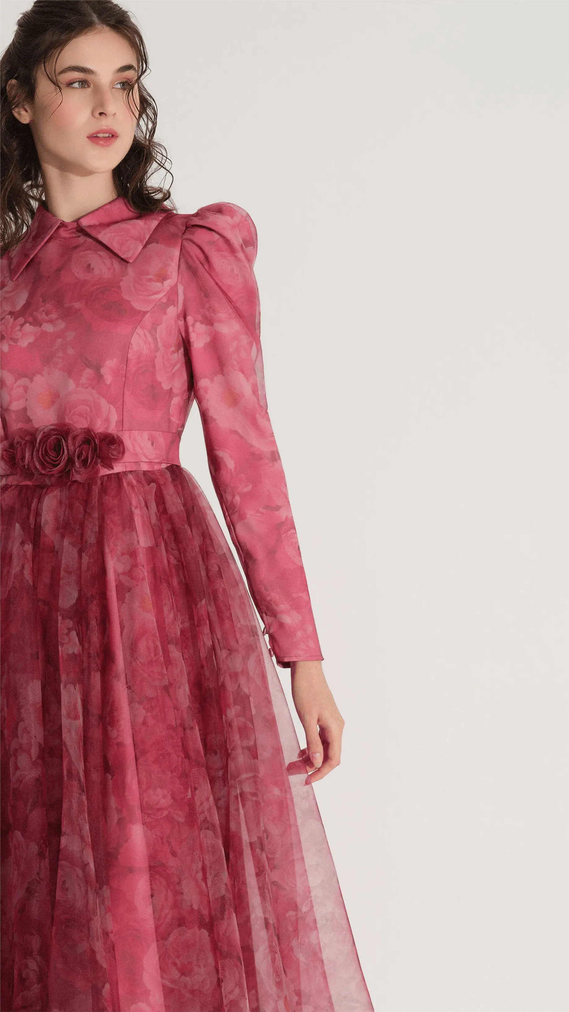 Belted Organza Dress – Fuchsia, photo 6