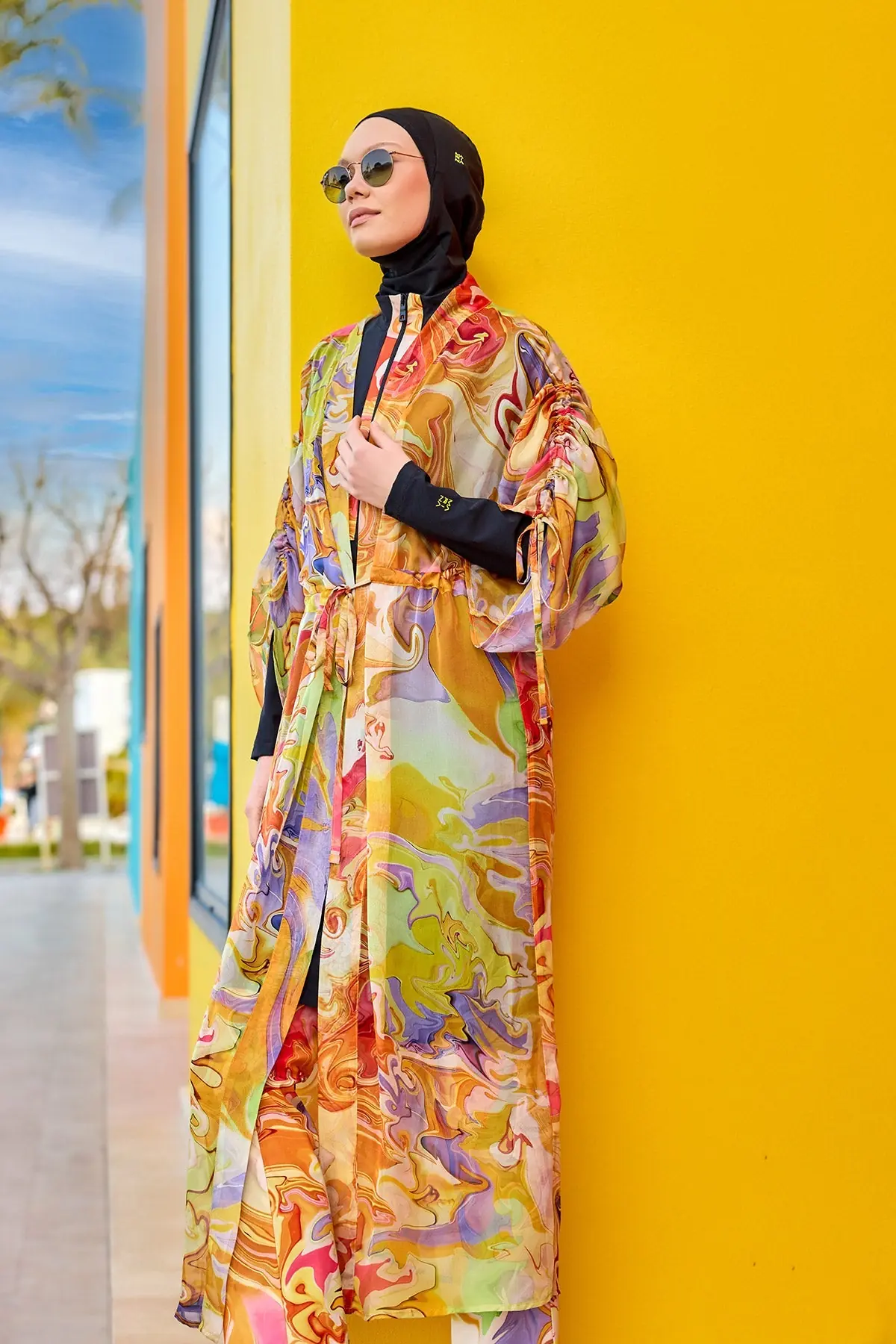 Silky Modest Full Coverage Kimono - Multicolor, photo 3