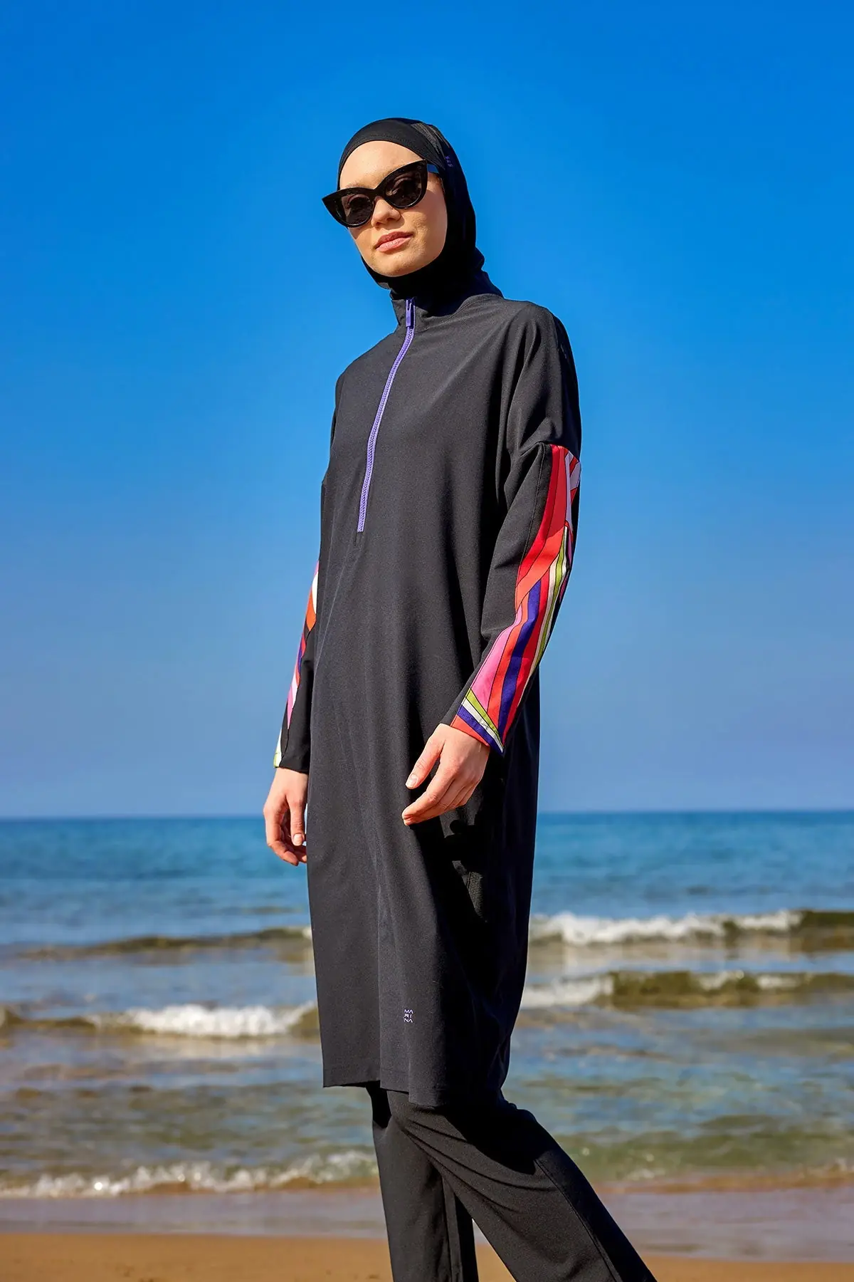 Black Full Coverage Swimwear Burkini Set M2510, photo 2