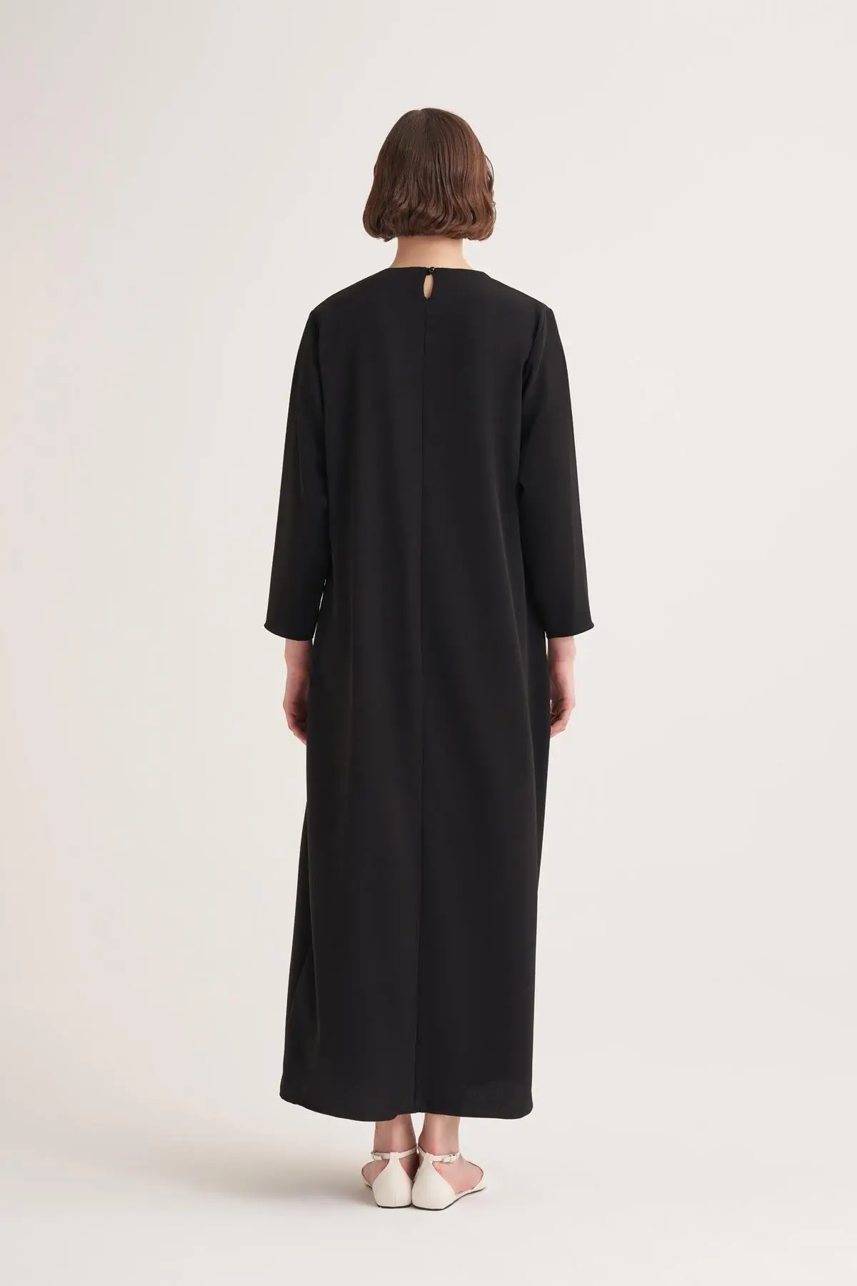 Crepe Minimalist Maxi Dress – Black, photo 3
