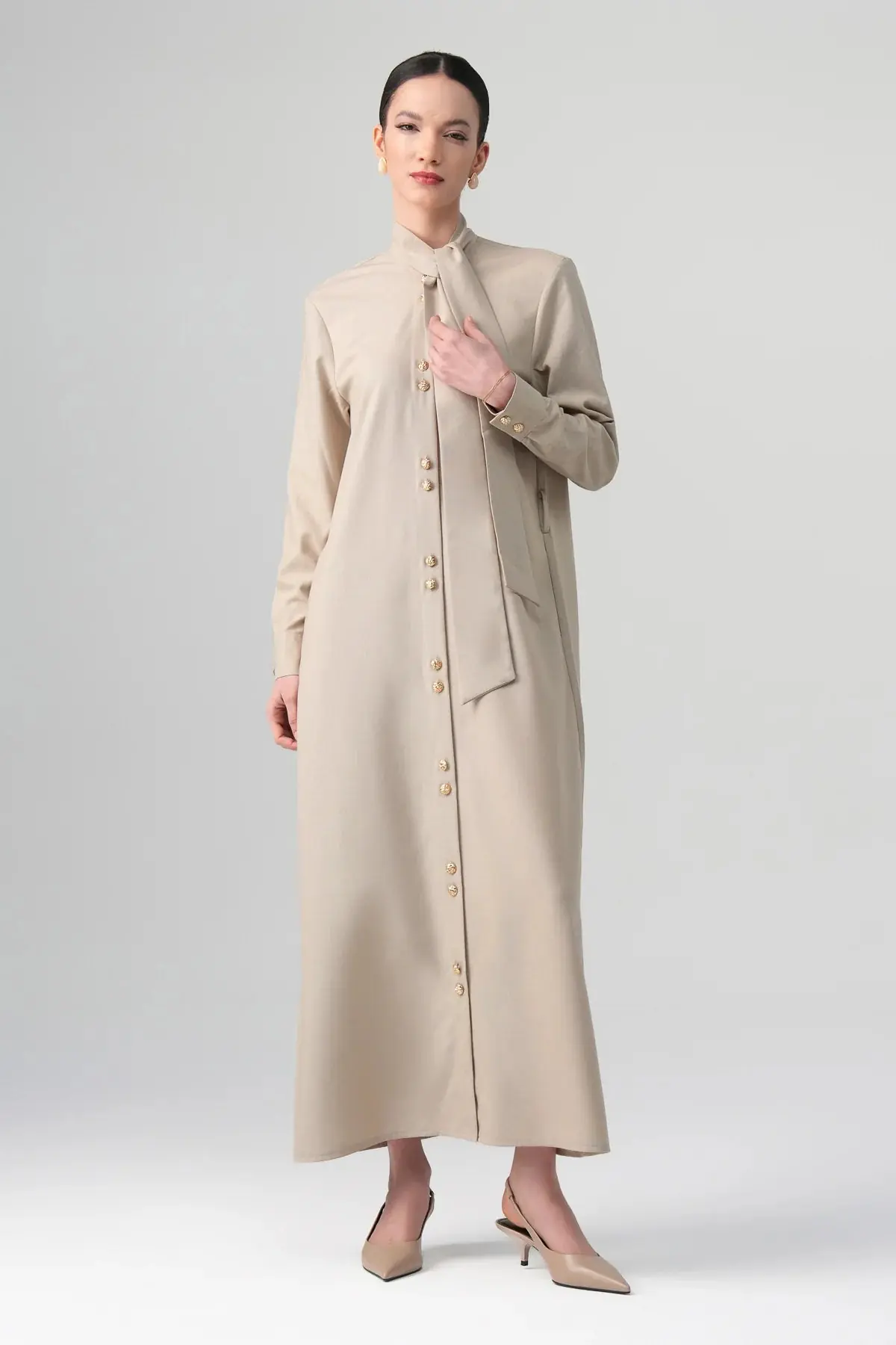 Mina Shirt Dress – Beige, photo 4