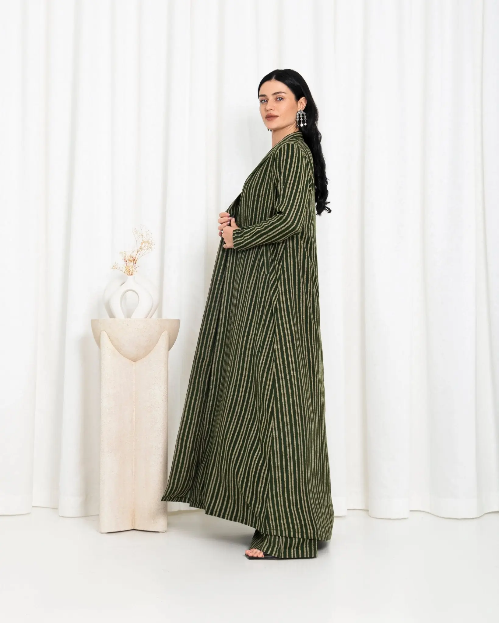 Green Stripe Jacket Abaya, photo 8
