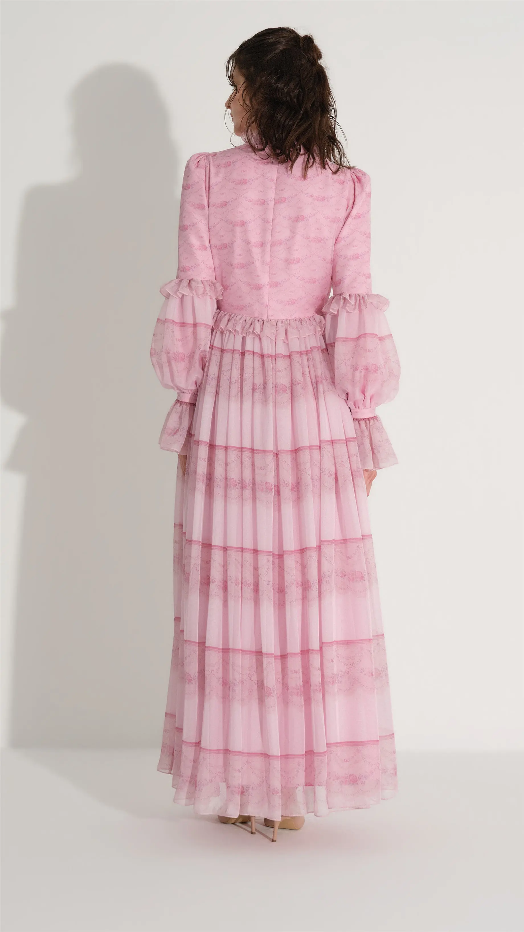 Panel Print Silk Chiffon Dress – Pink, photo 6
