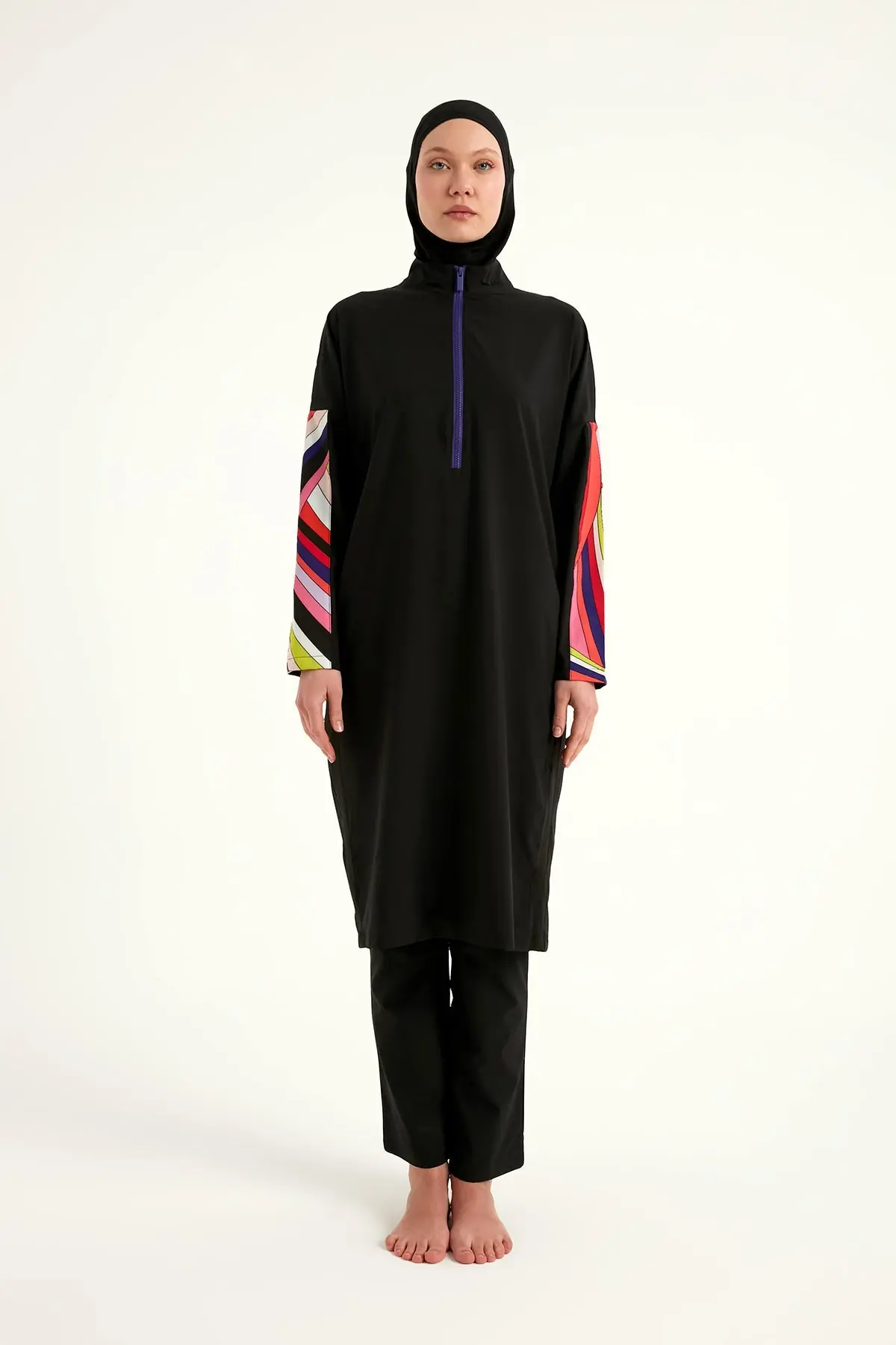 Black Full Coverage Swimwear Burkini Set M2510, photo 4