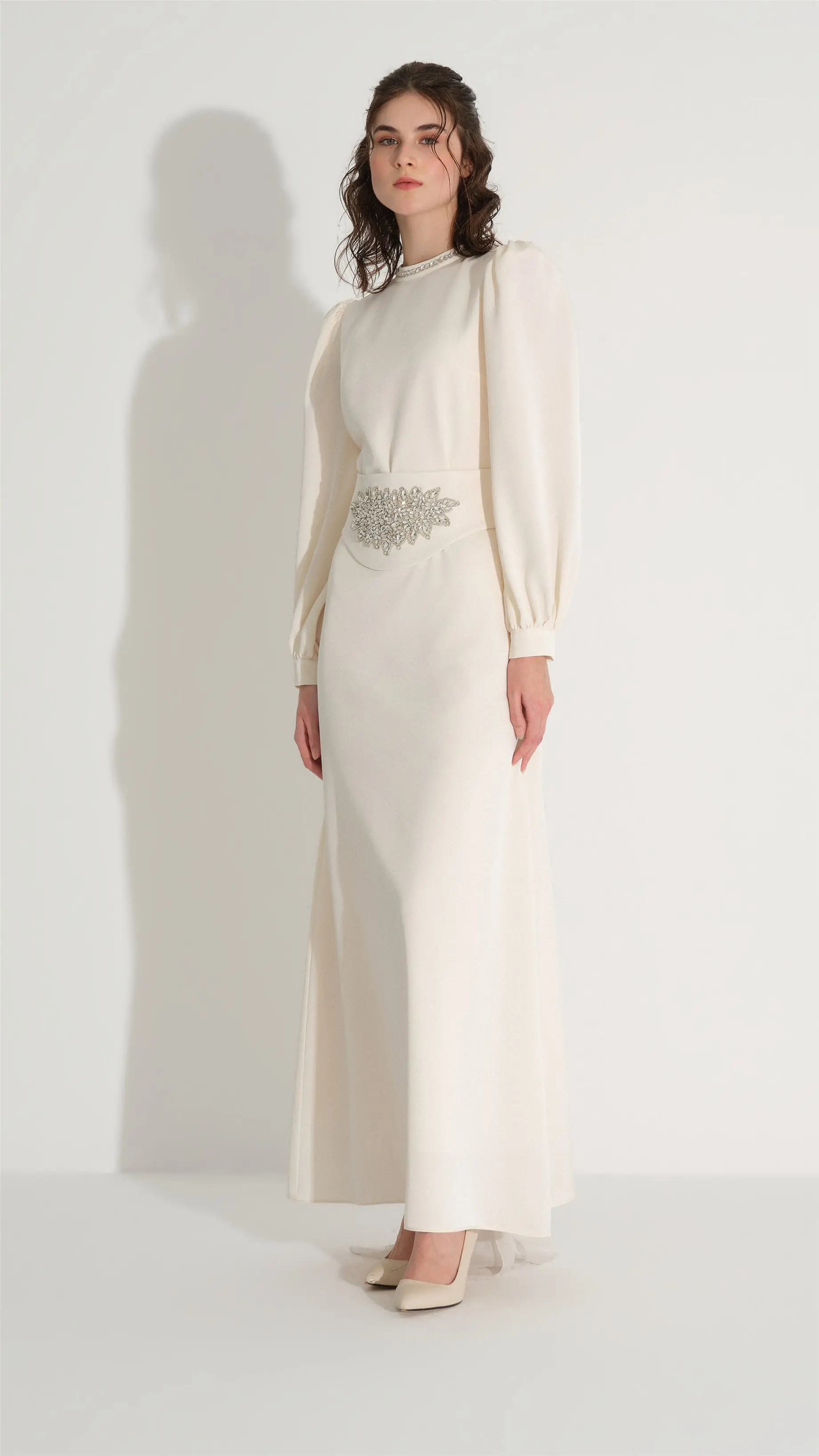 Embellished Corset Dress – Ecru, photo 6