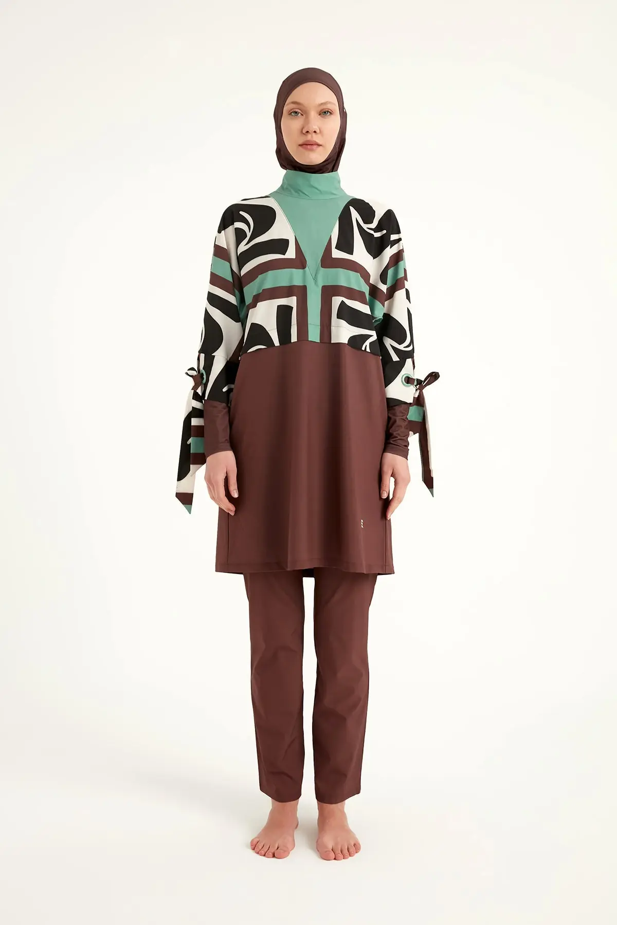 Elegant Burkini – Full Coverage Islamic Swimwear - Brown, photo 5