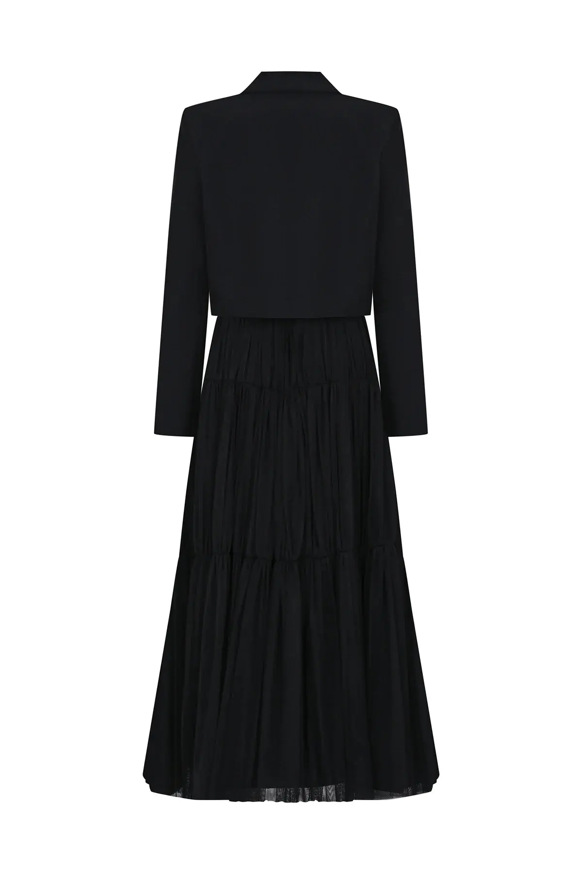 Rose Appliqué Cropped Blazer – Black, photo 2