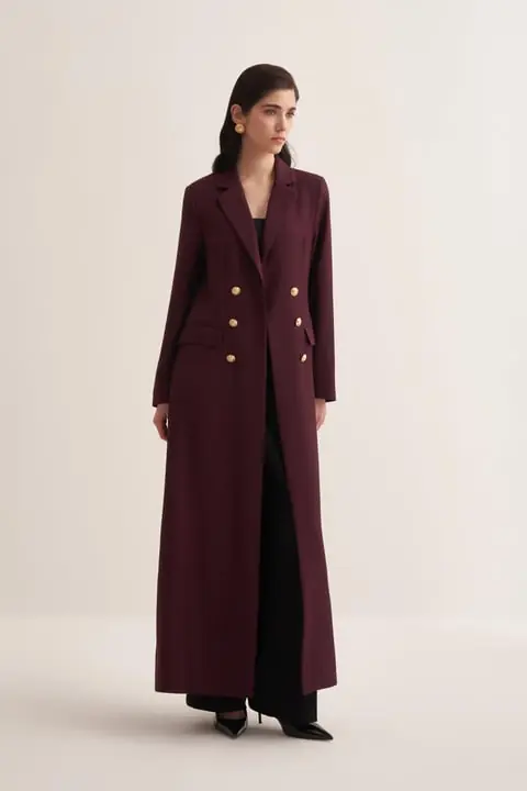 Blazer Abaya - Plum