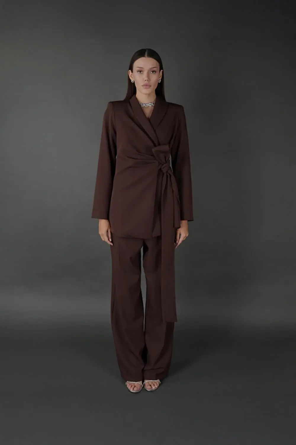 Emilia Satin Set — Brown