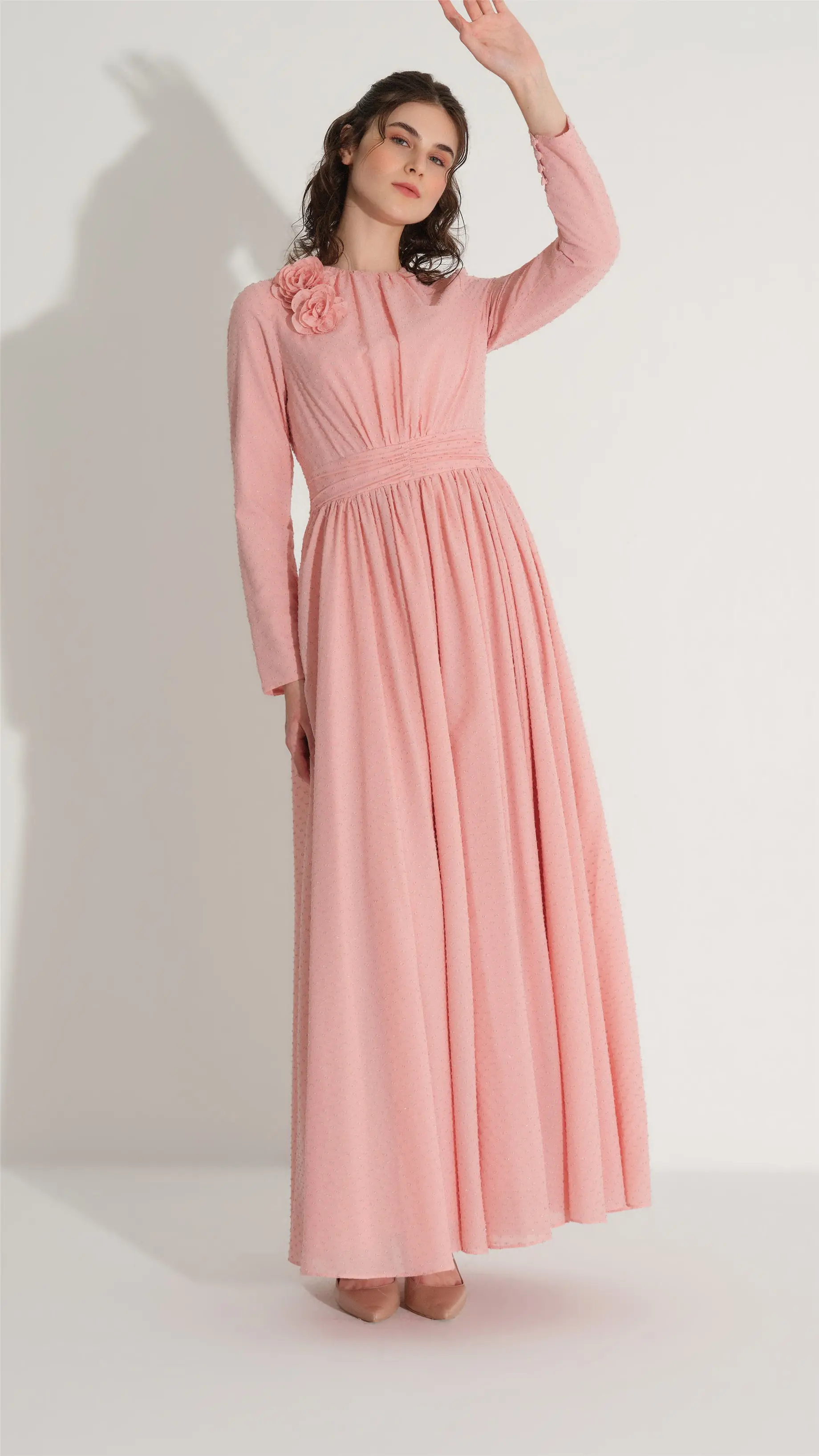 Floral Detail Glitter Dress – Pink, photo 3
