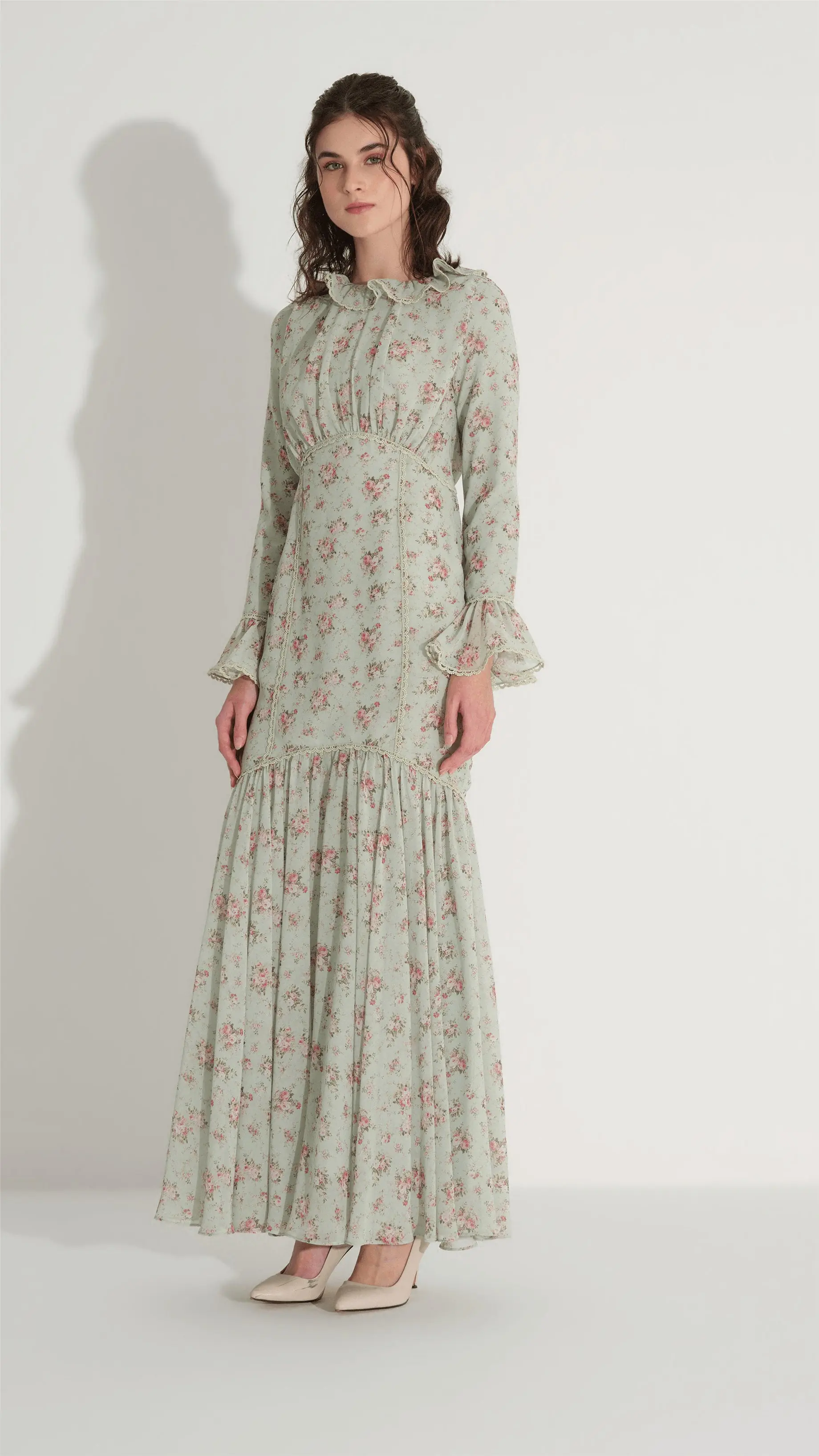 Lace Detail Mermaid Dress – Mint, photo 3