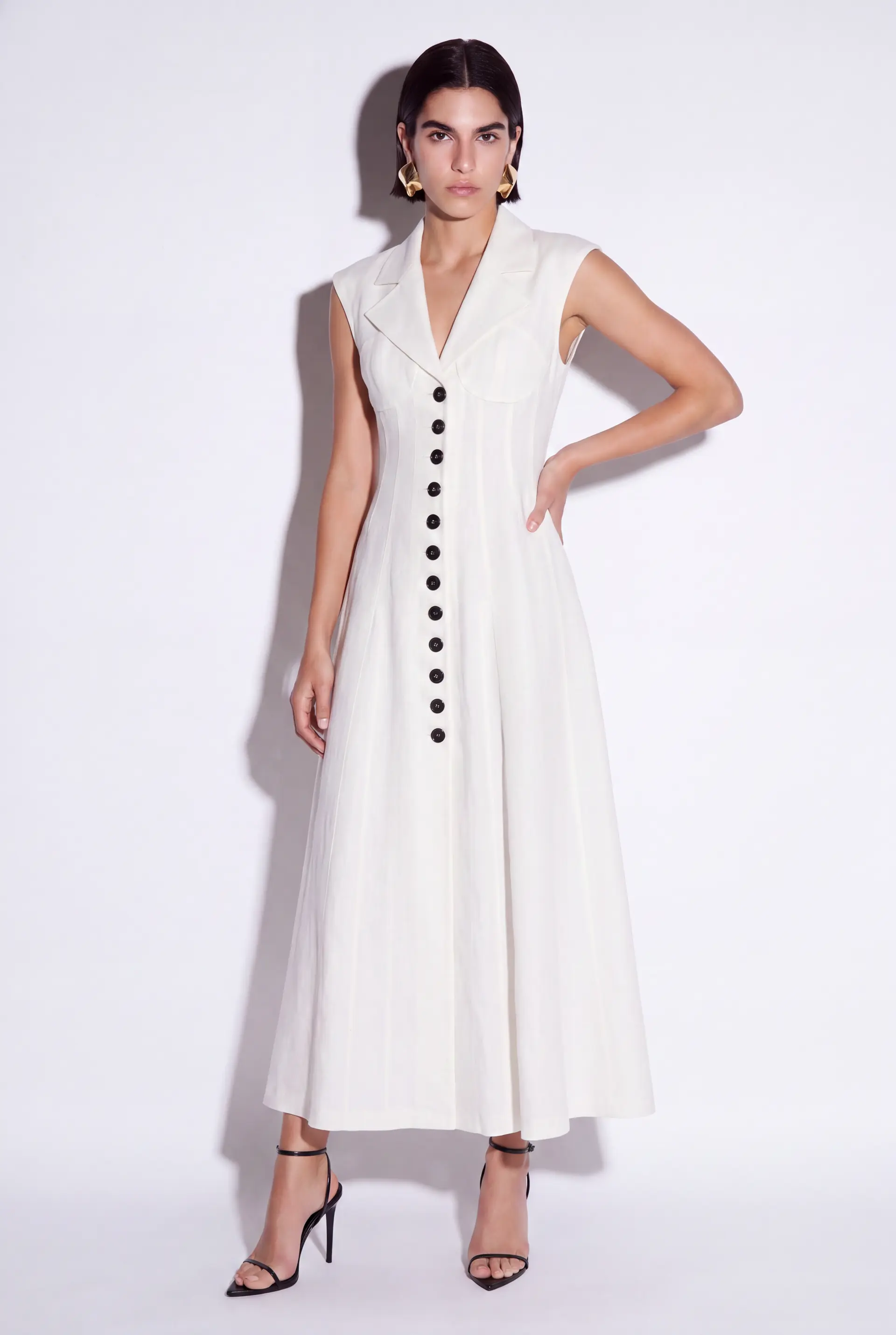 Ivory Long Corset-Style Dress - Premium Linen, photo 4