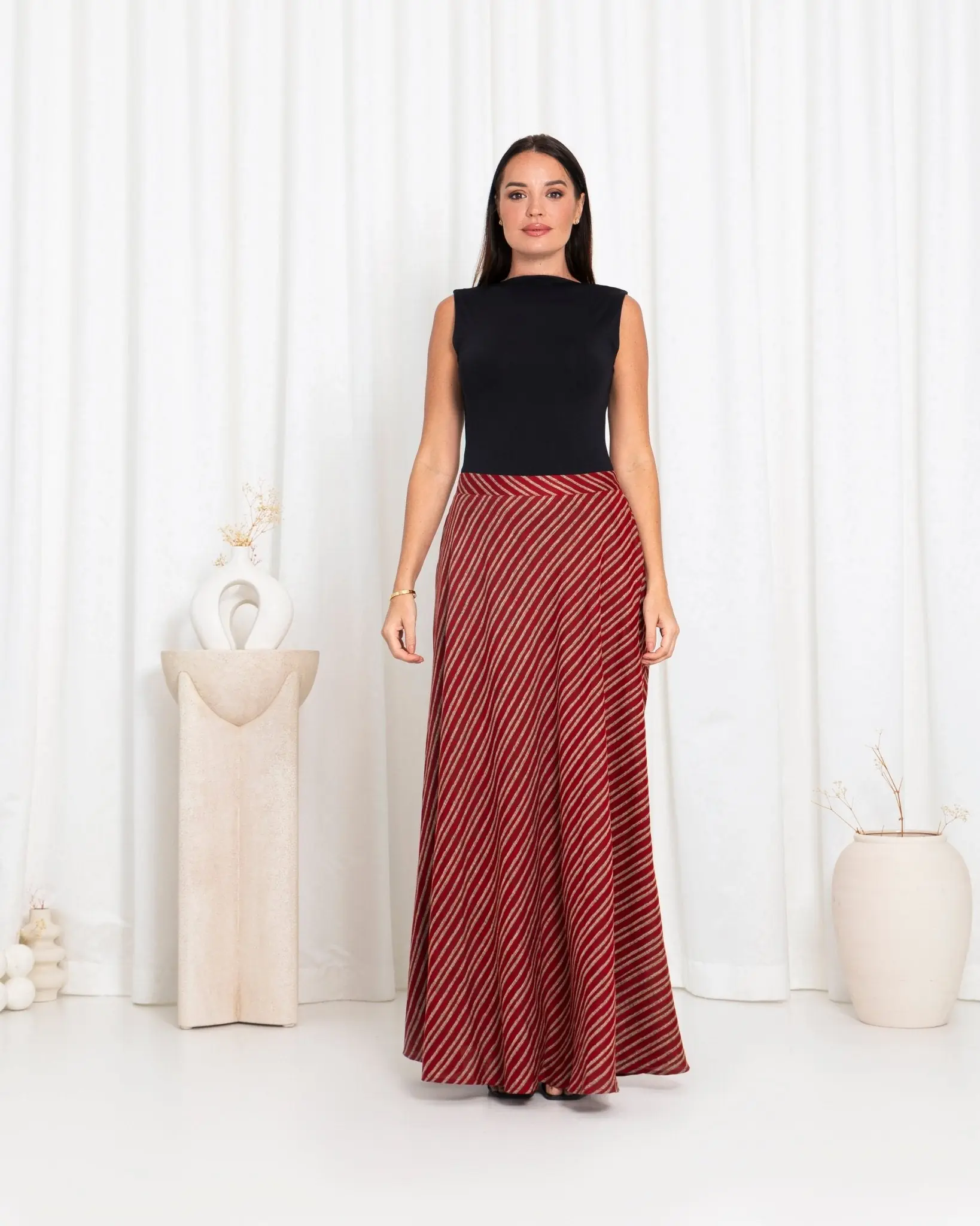 Maroon Stripe Skirts