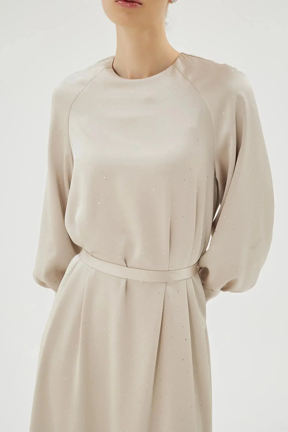 Eliza Embellished Dress – Beige, photo 2