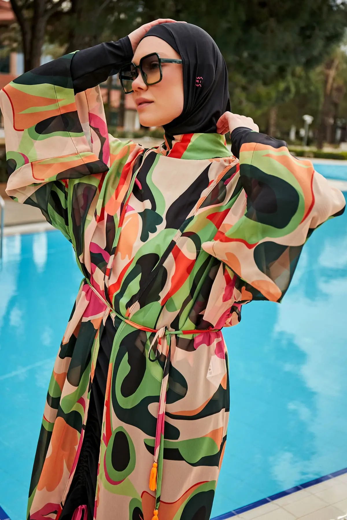 Woven Black Burkini Modest Swimwear M2423, photo 5