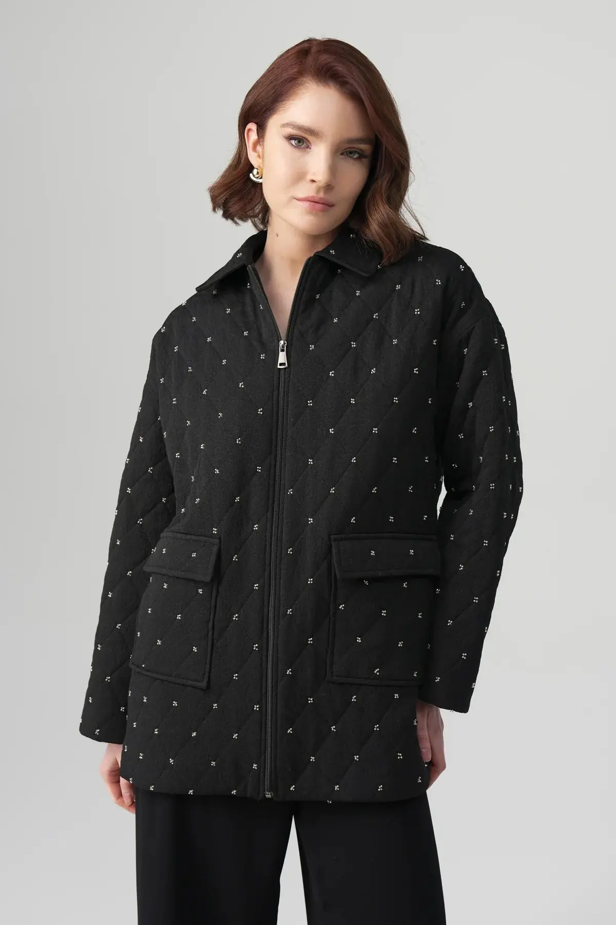 Mira Quilted Jacket & Trousers Set – Black, photo 2